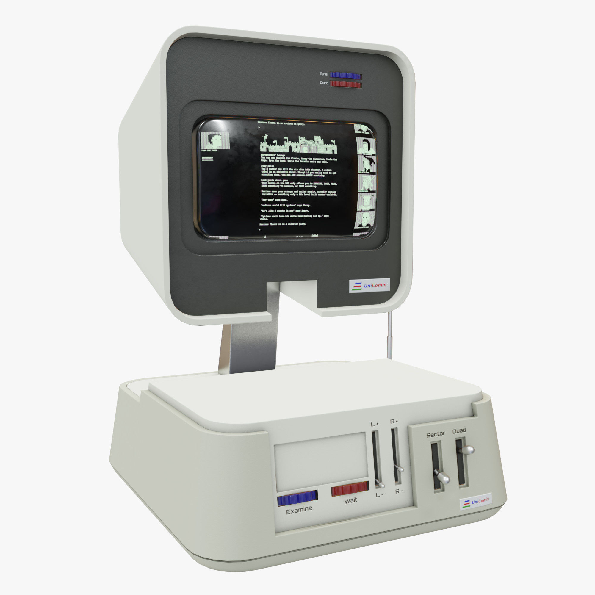 Retro Computer 10 Low-poly 3D model_1