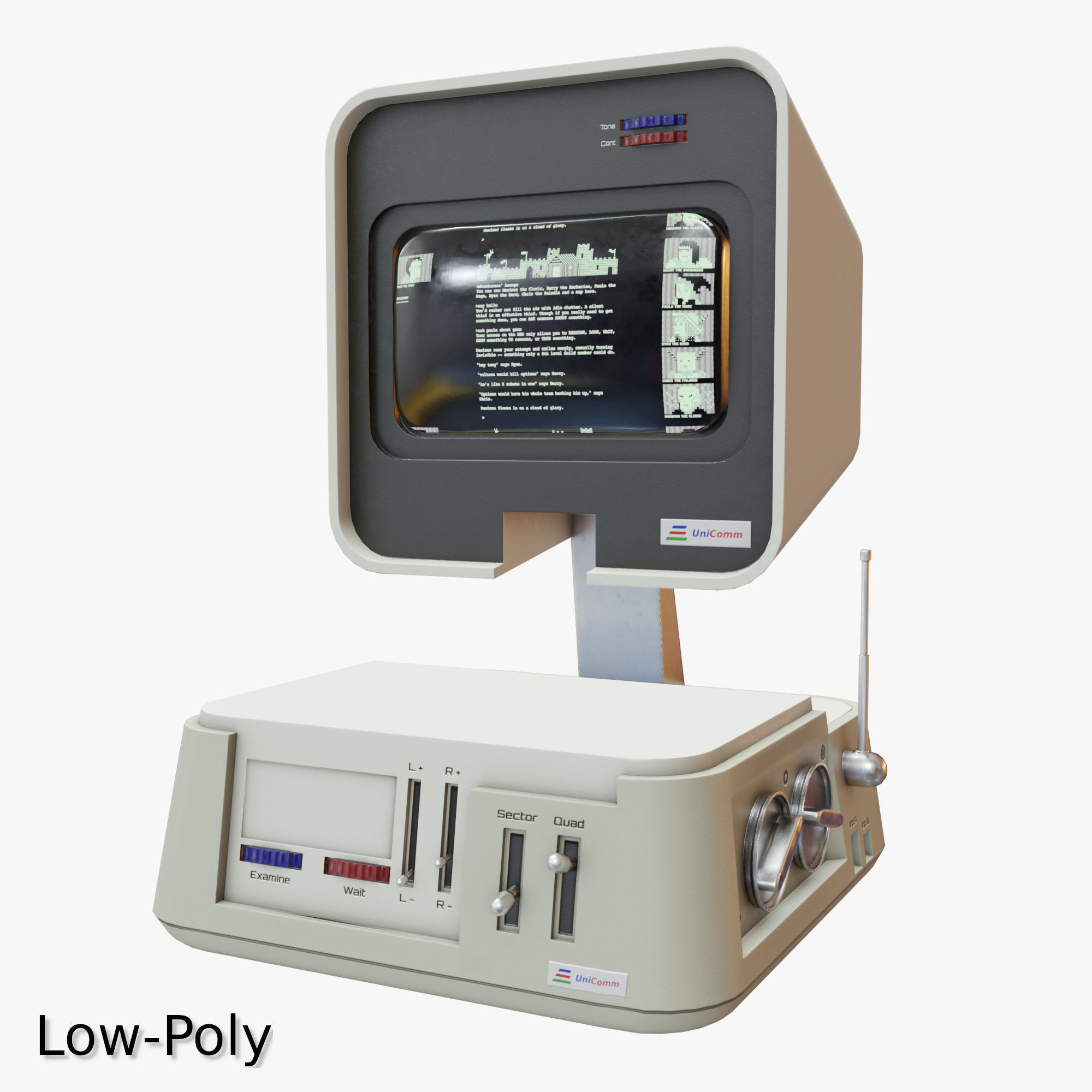 Retro Computer 10 Low-poly 3D model_0