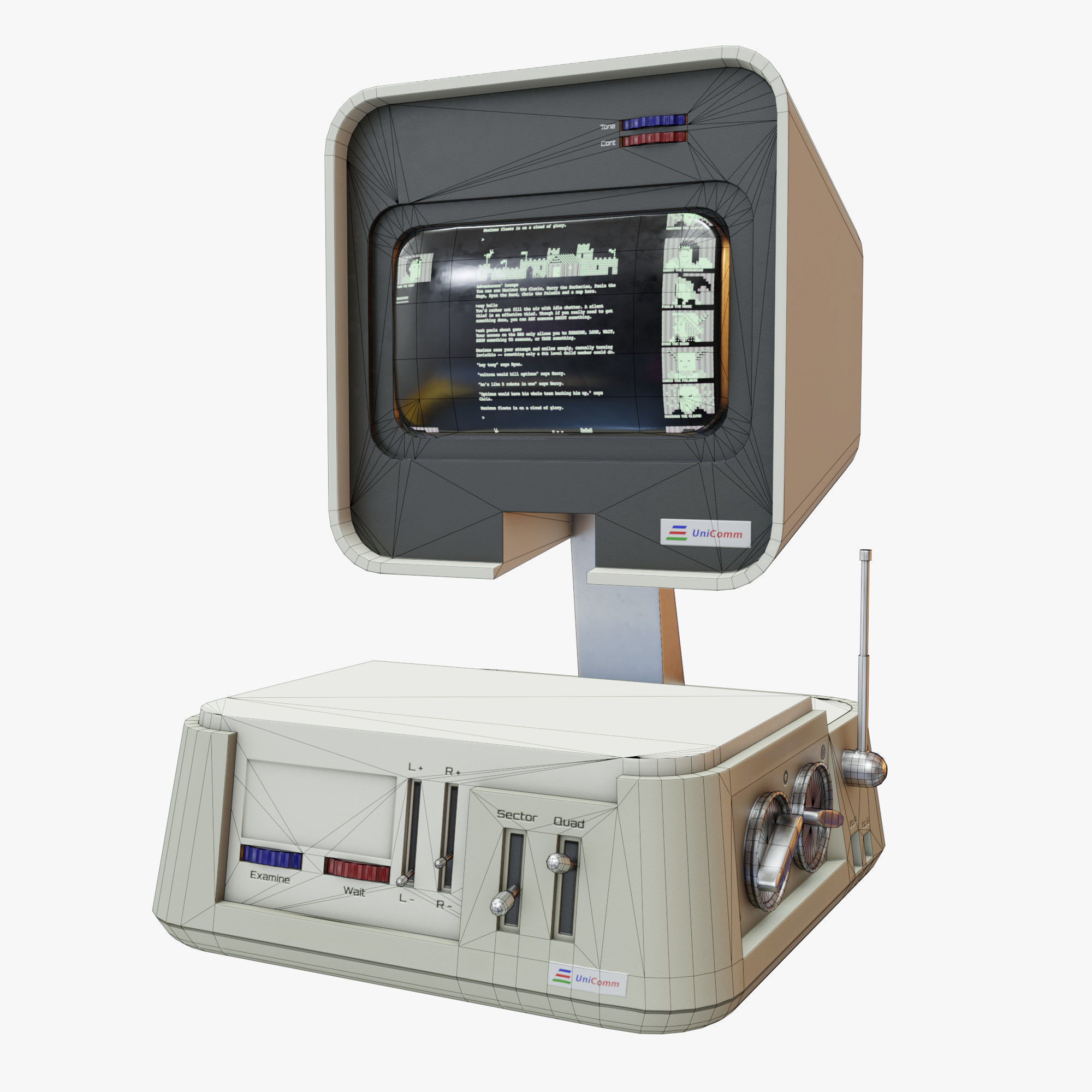 Retro Computer 10 Low-poly 3D model_7