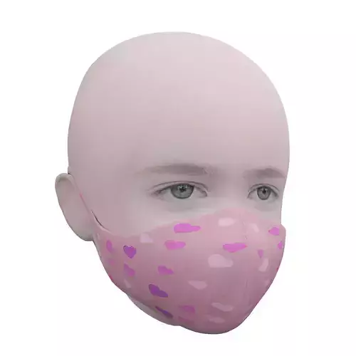 Medical mask for kids Low-poly 3D model