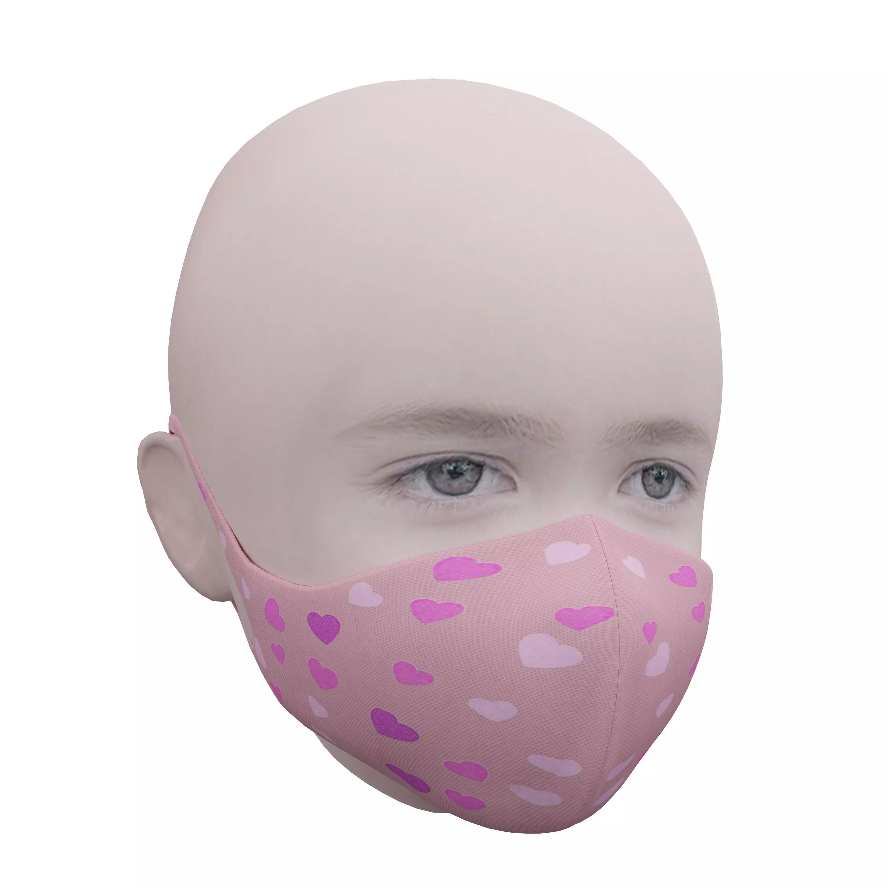 Medical mask for kids Low-poly 3D model_0