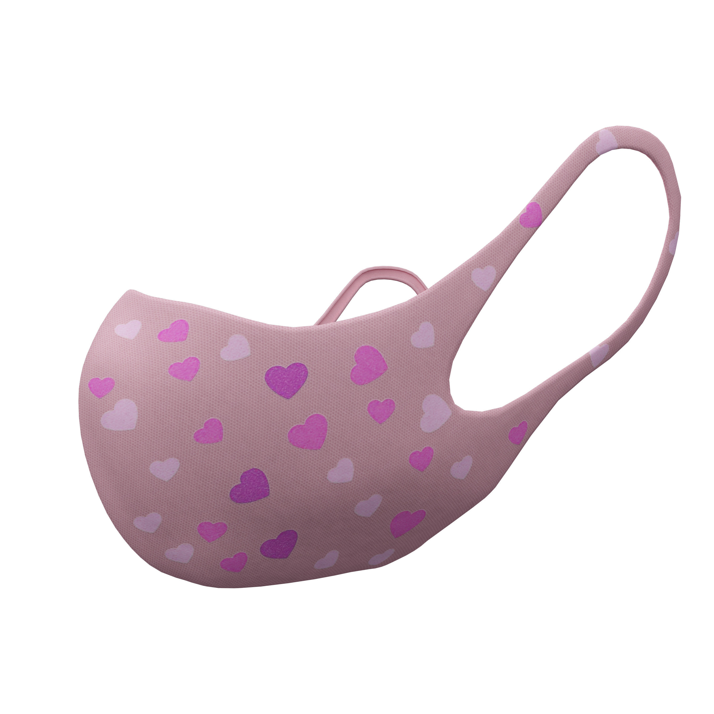 Medical mask for kids Low-poly 3D model_8