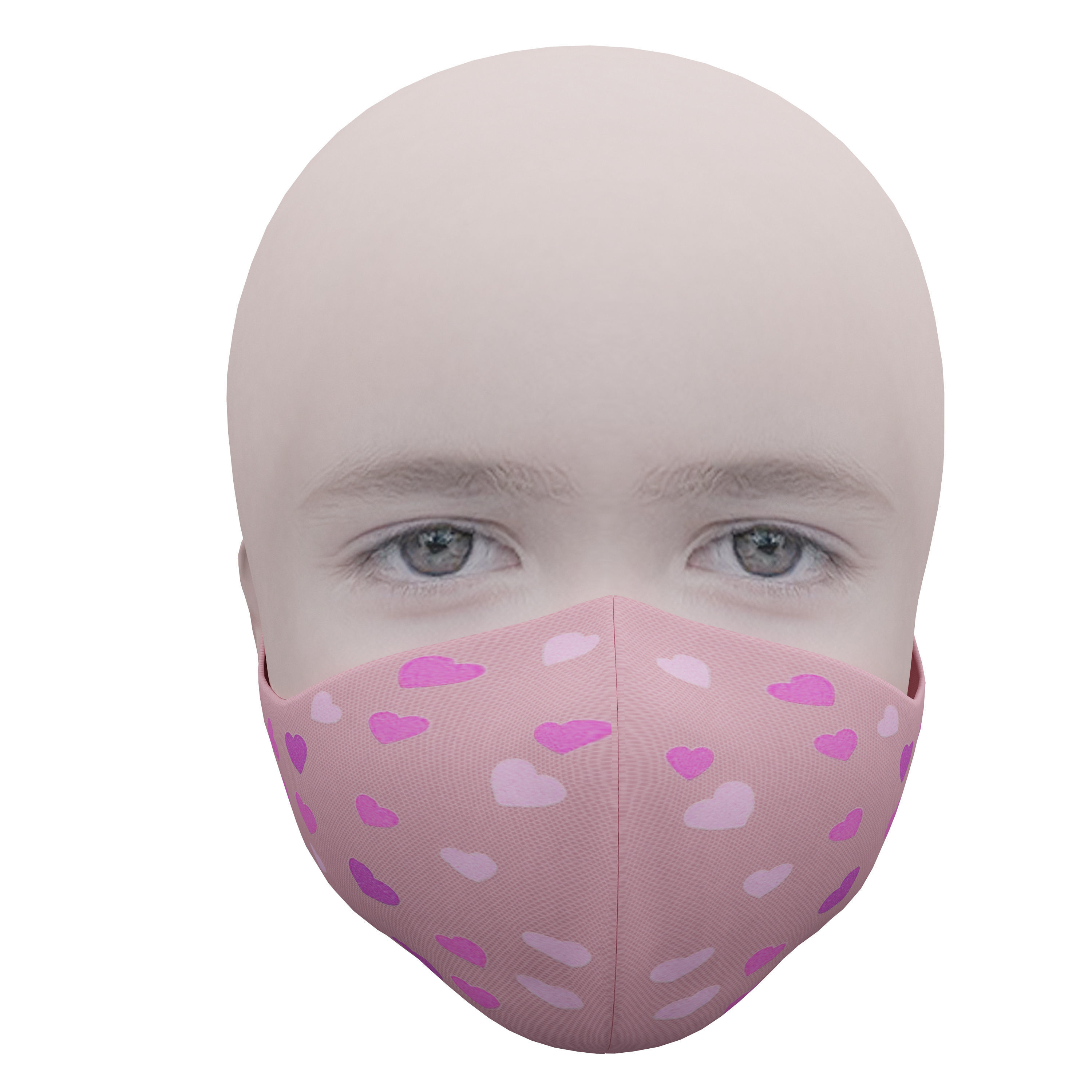 Medical mask for kids Low-poly 3D model_2