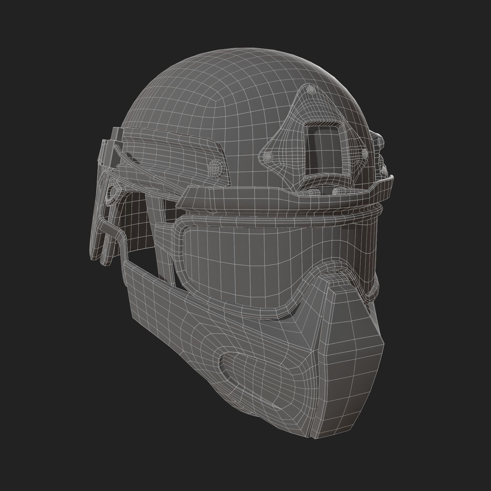 Helmet mask millitary combat soldier armor scifi fantasy Low-poly 3D model_11