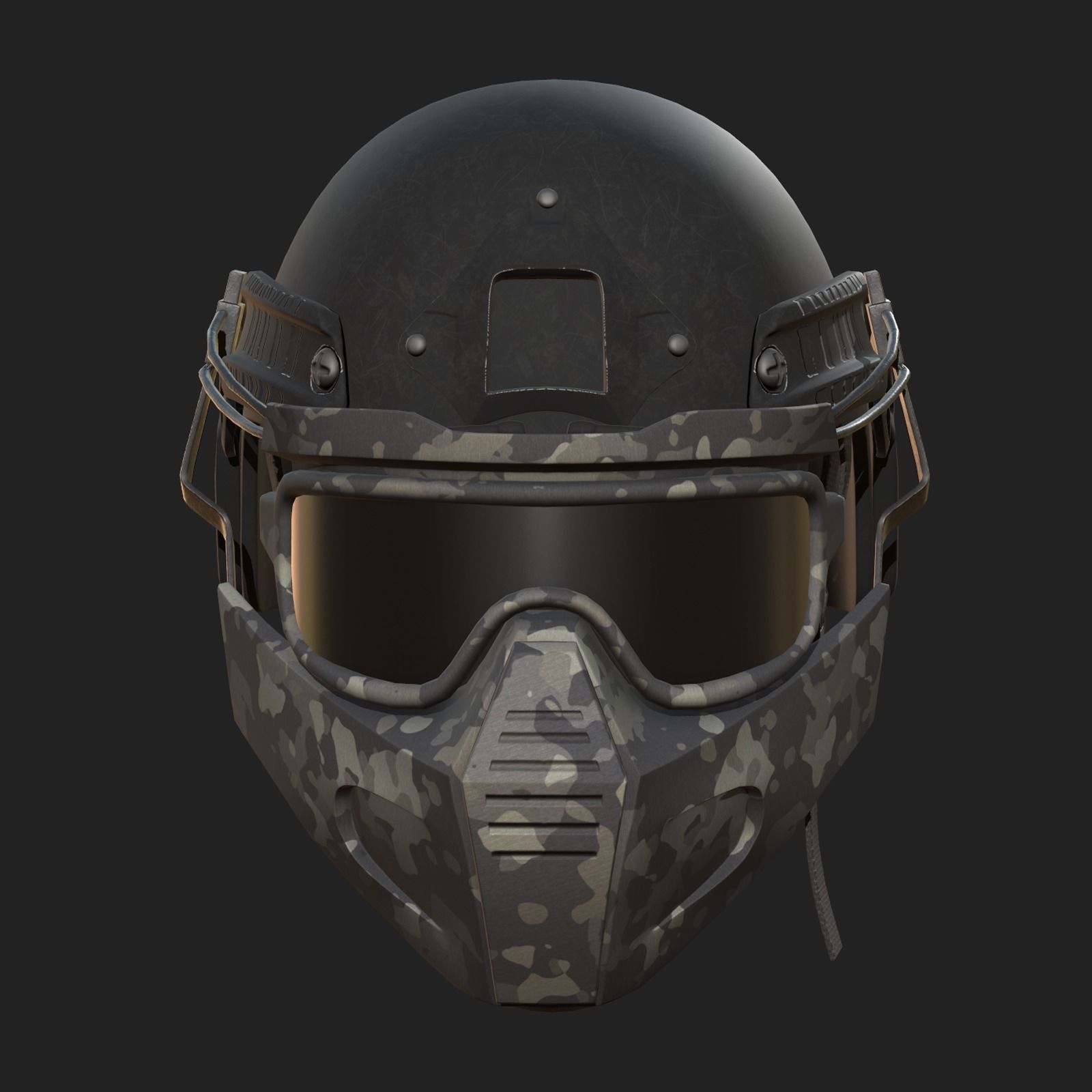 Helmet mask millitary combat soldier armor scifi fantasy Low-poly 3D model_3