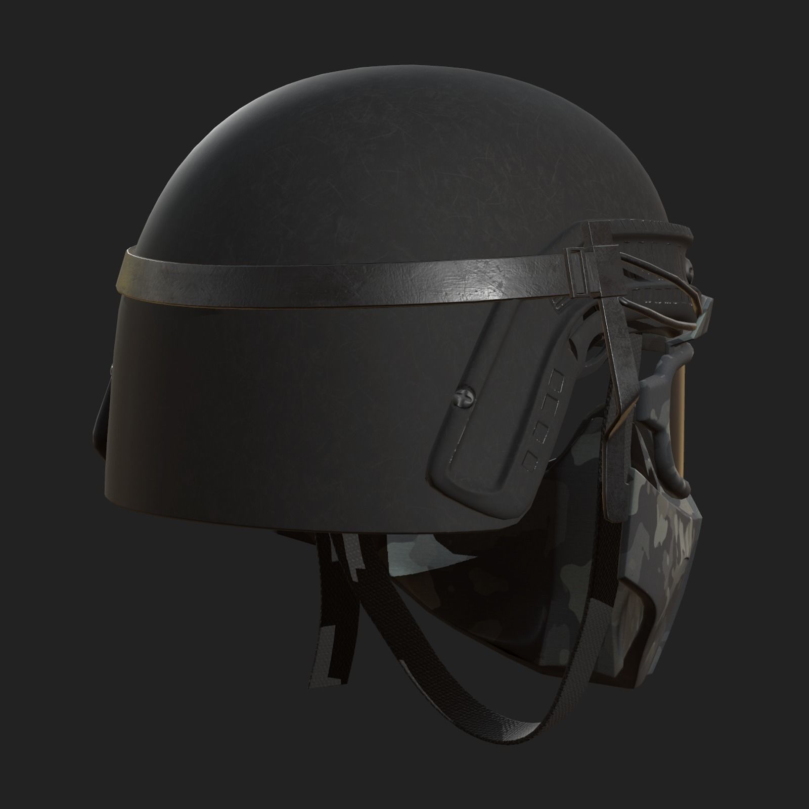 Helmet mask millitary combat soldier armor scifi fantasy Low-poly 3D model_4