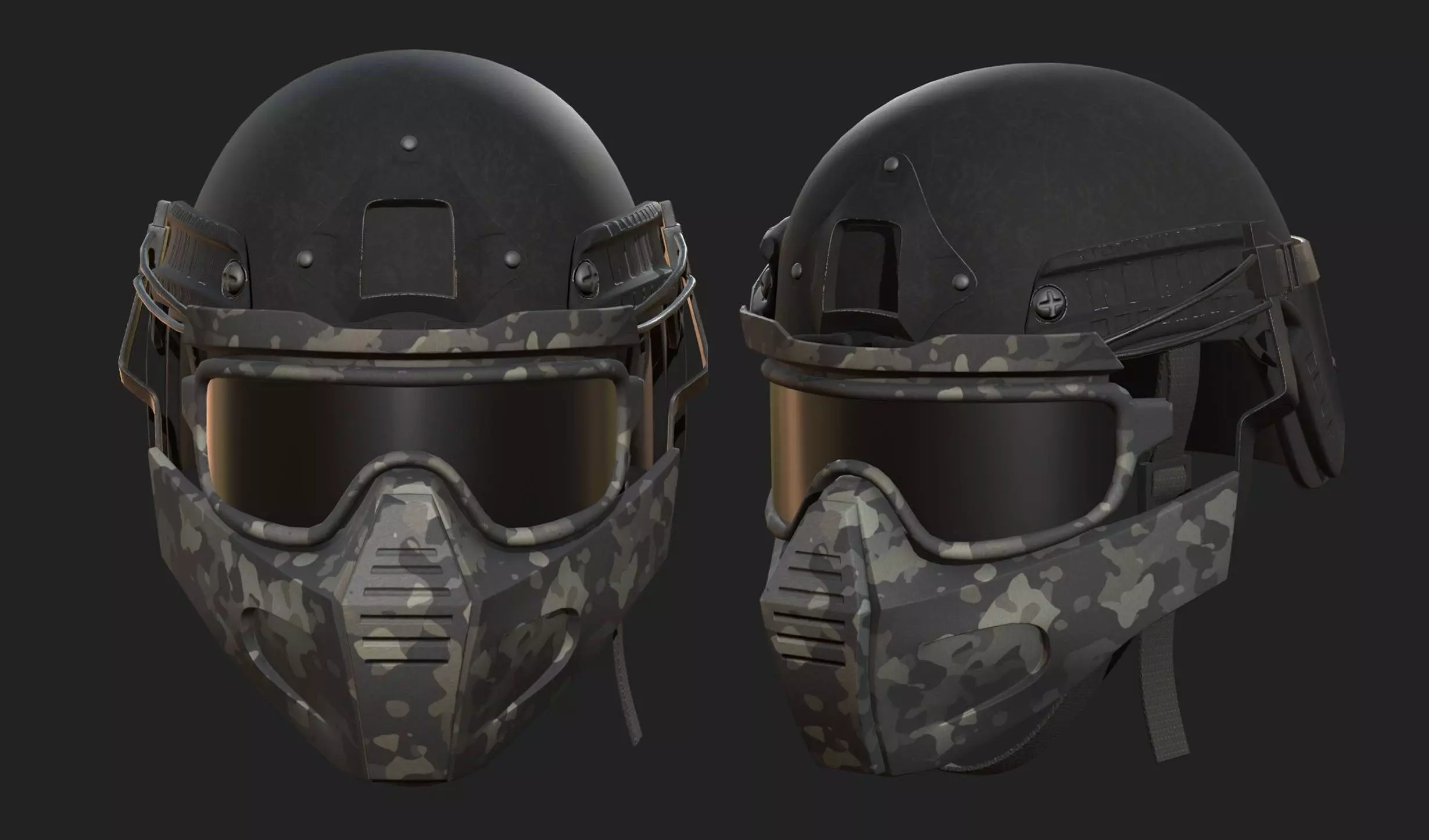 Helmet mask millitary combat soldier armor scifi fantasy Low-poly 3D model_0