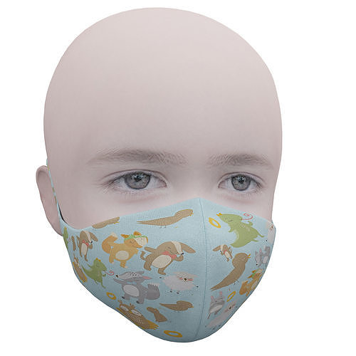 Medical mask for kids Low-poly 3D model