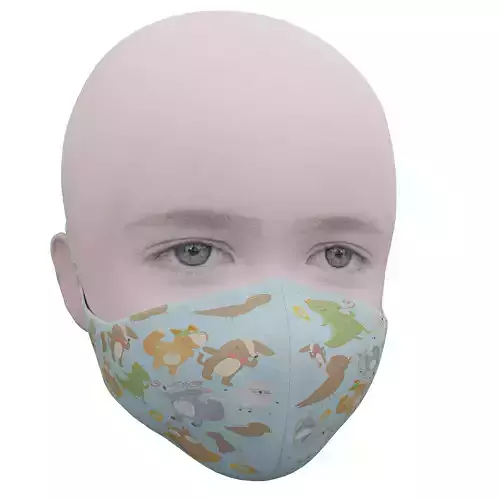 Medical mask for kids Low-poly 3D model