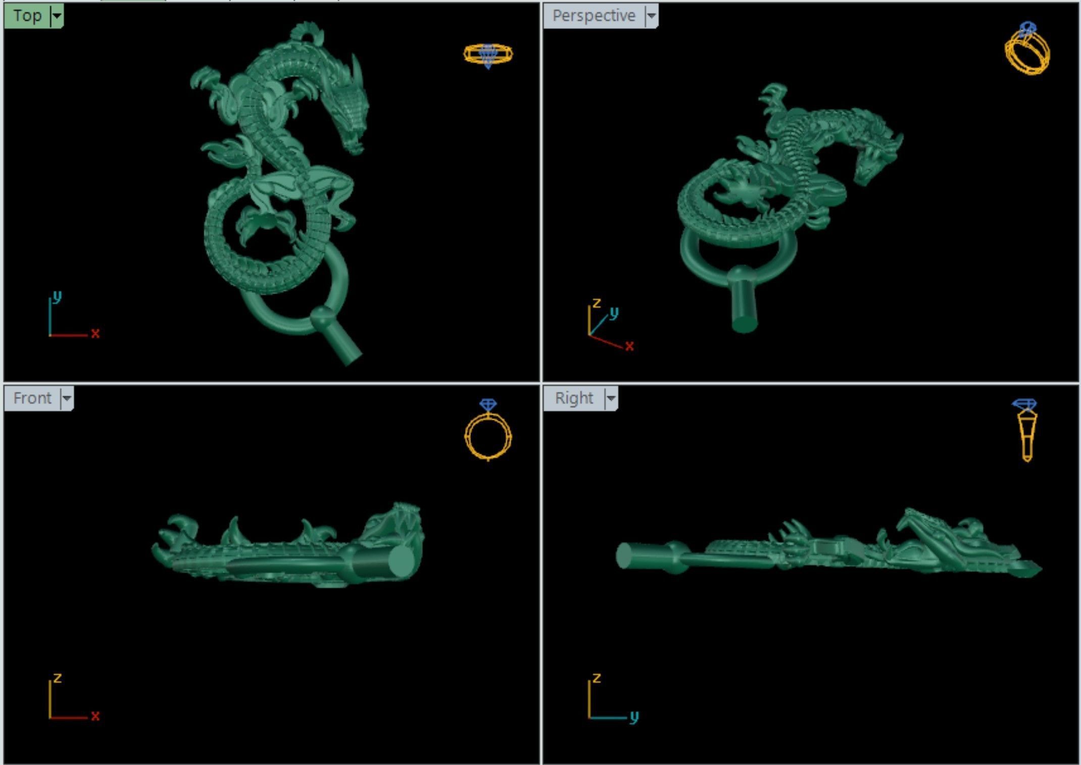 Dragon Pendant  3D print model_2