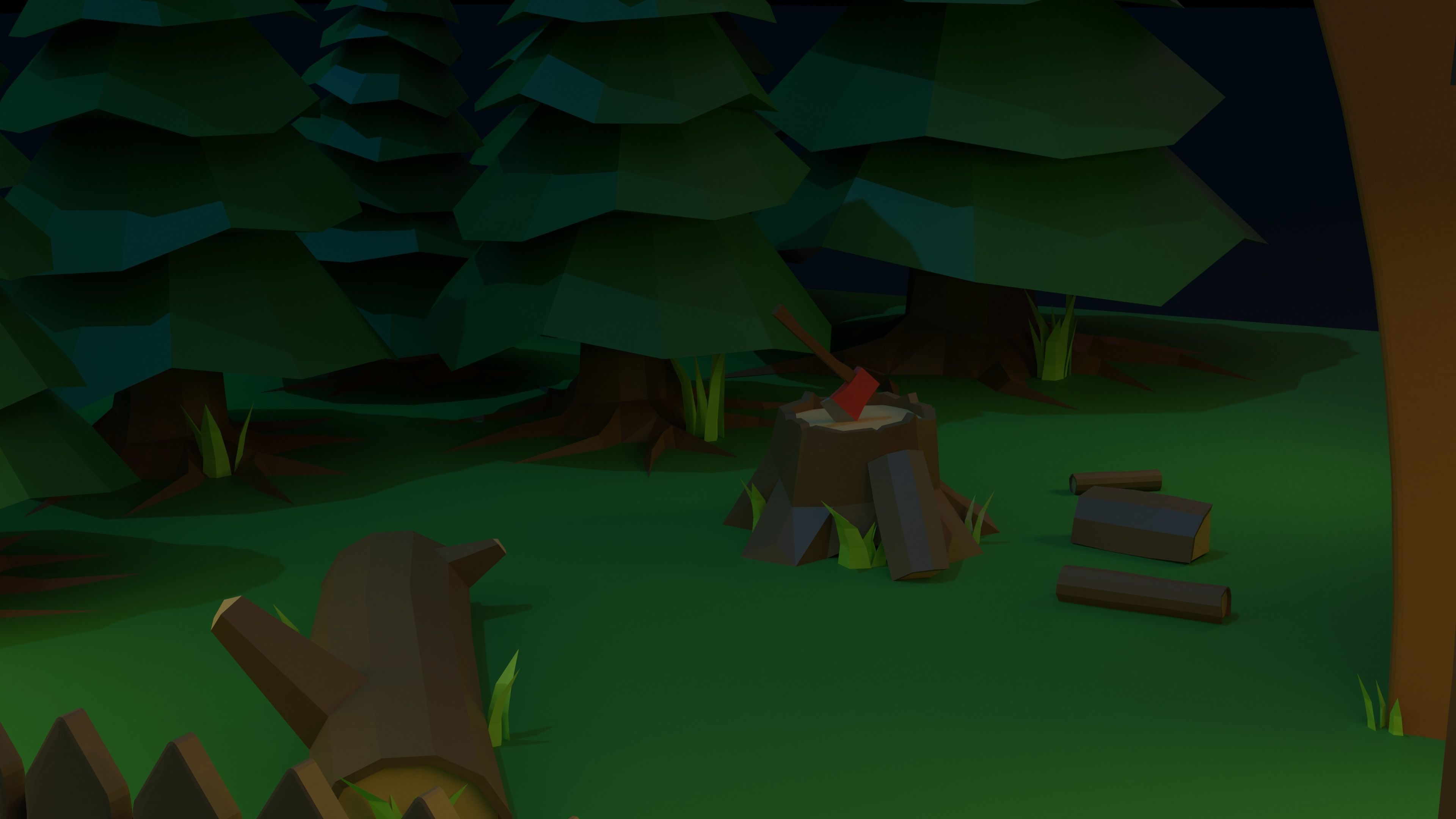 Miniature cartoon house in the nature 3D model_5