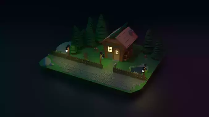 Miniature cartoon house in the nature