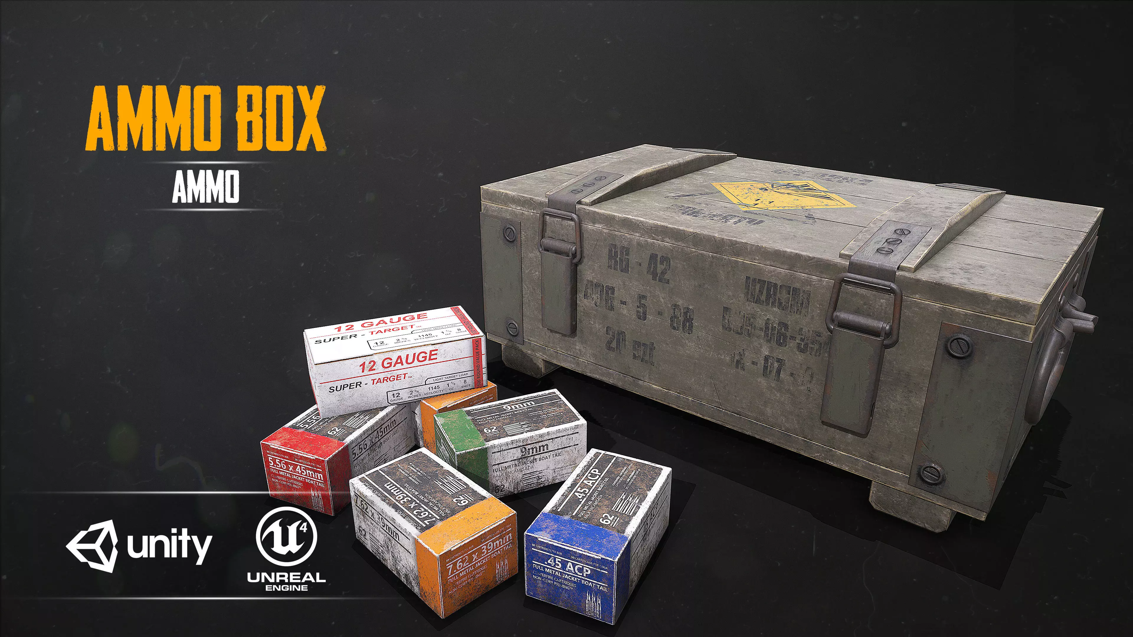 AMMO BOX Low-poly 3D model_0