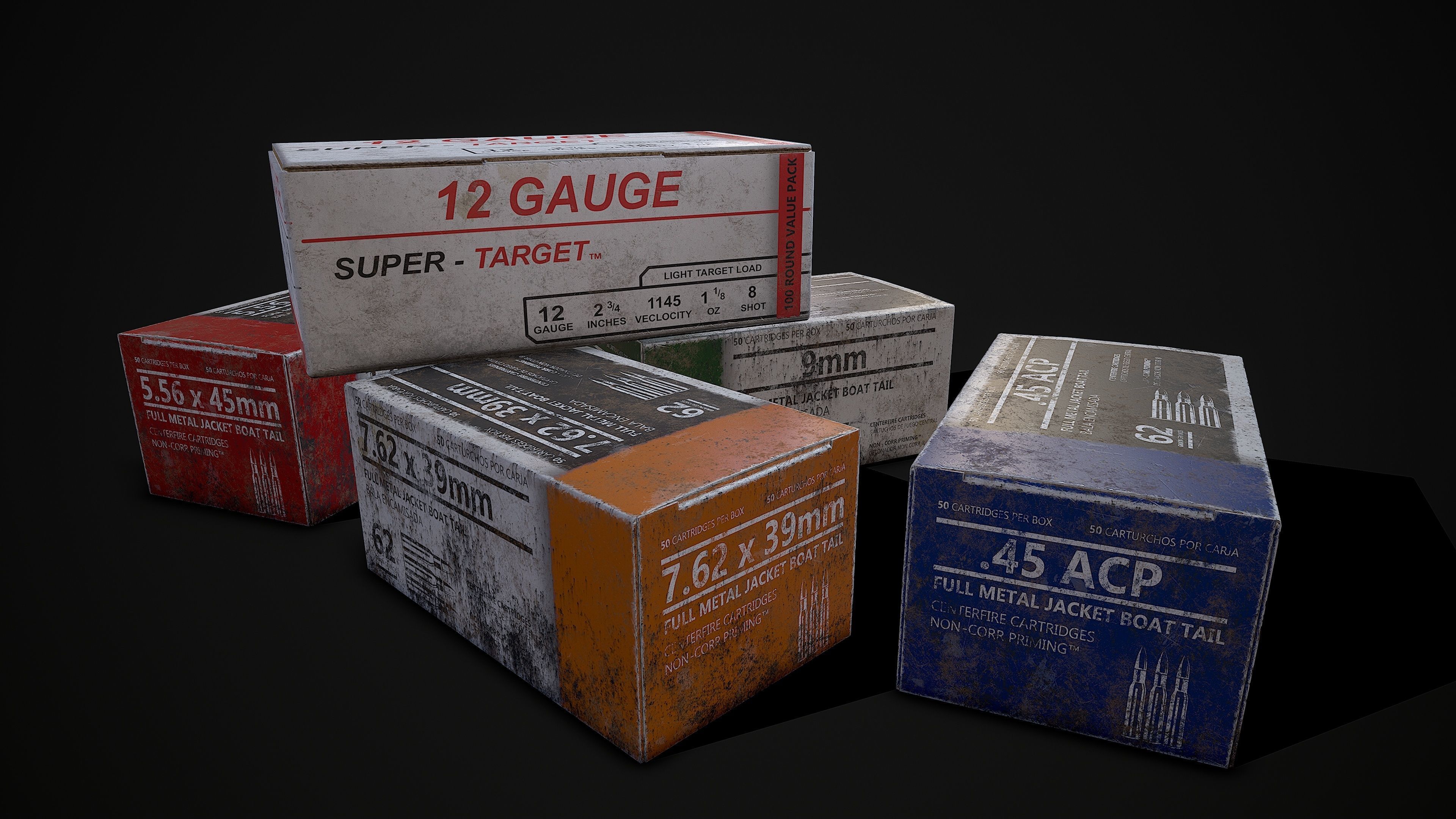 AMMO BOX Low-poly 3D model_16