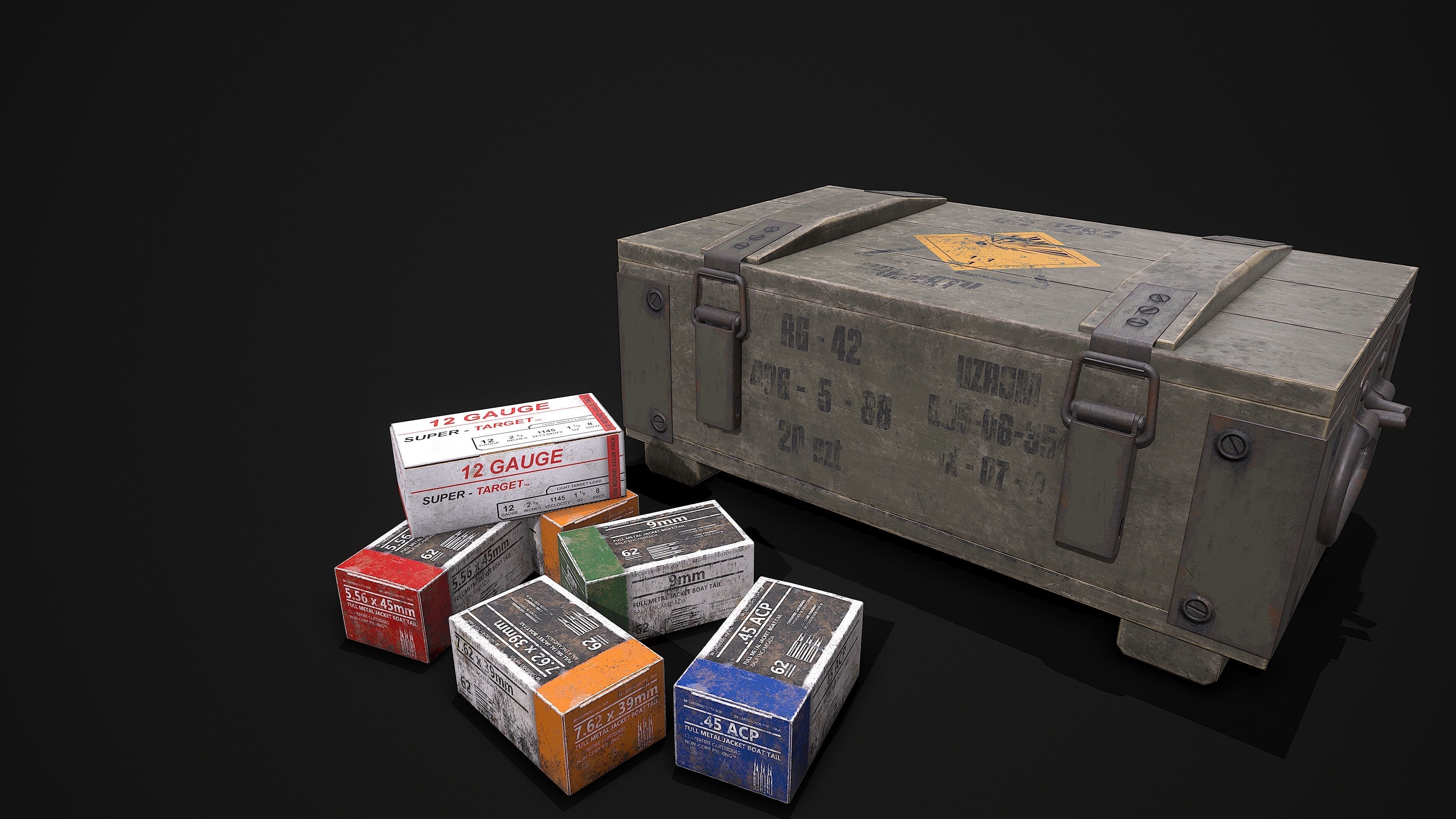 AMMO BOX Low-poly 3D model_2