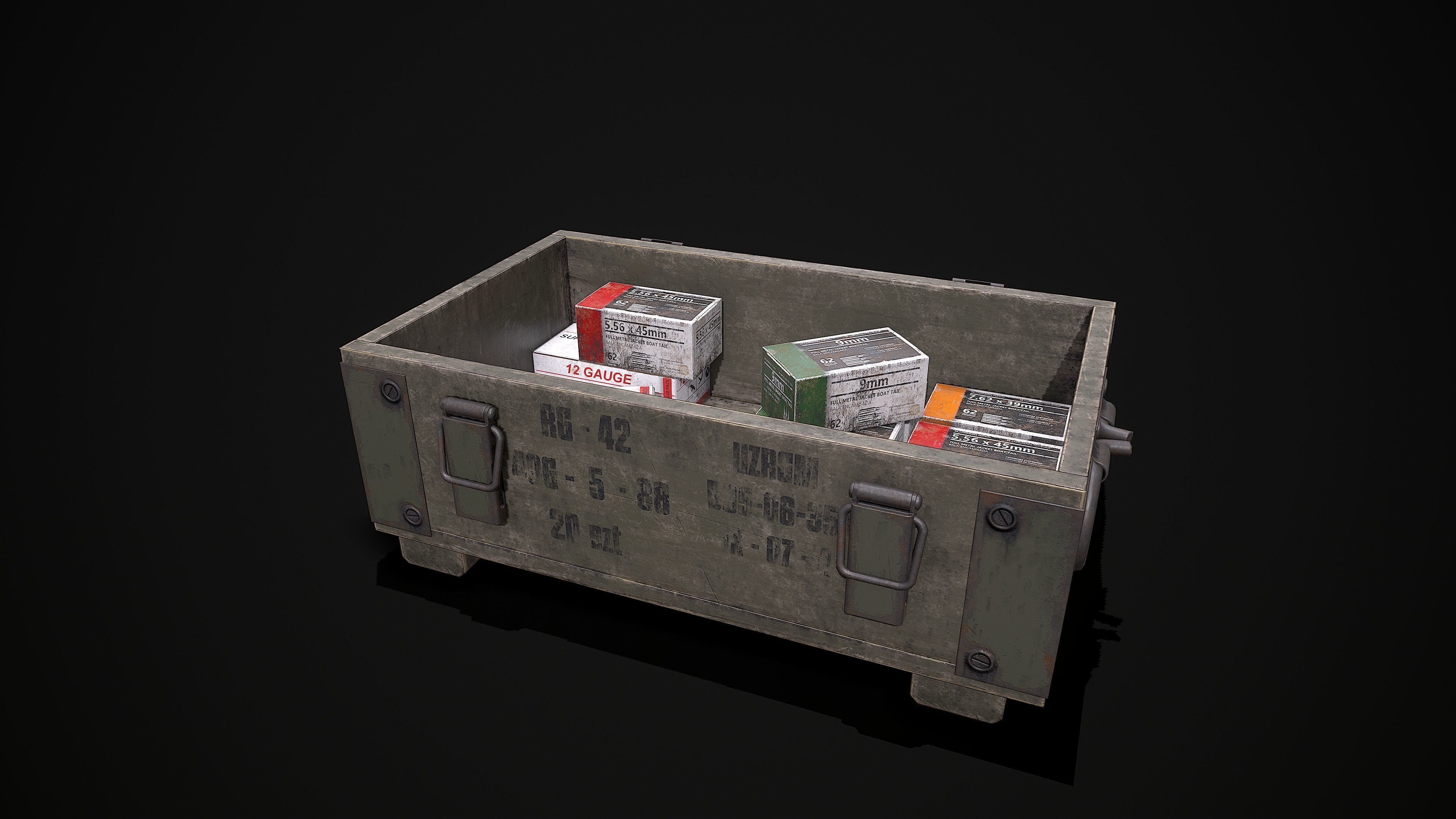 AMMO BOX Low-poly 3D model_4