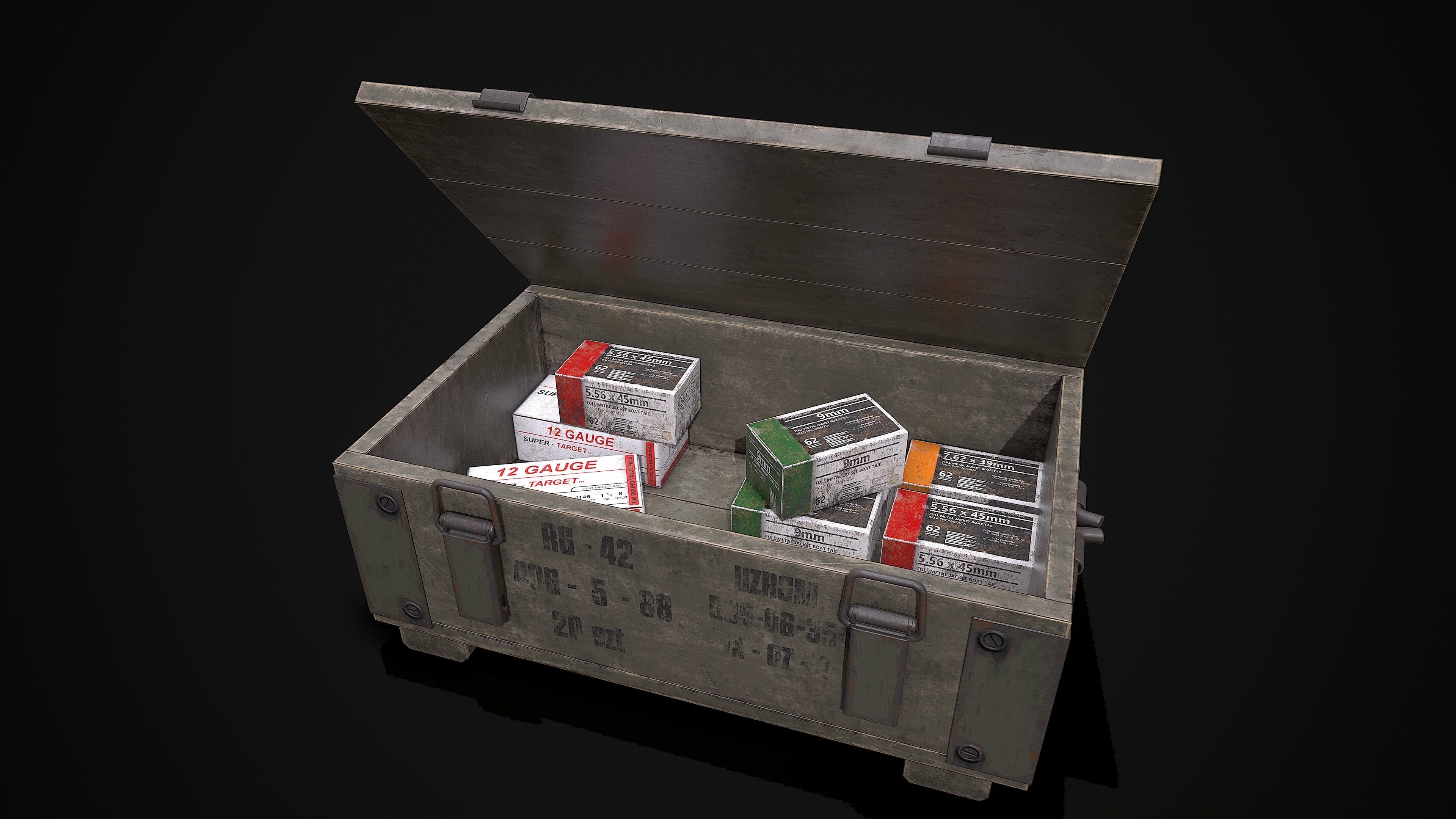 AMMO BOX Low-poly 3D model_3