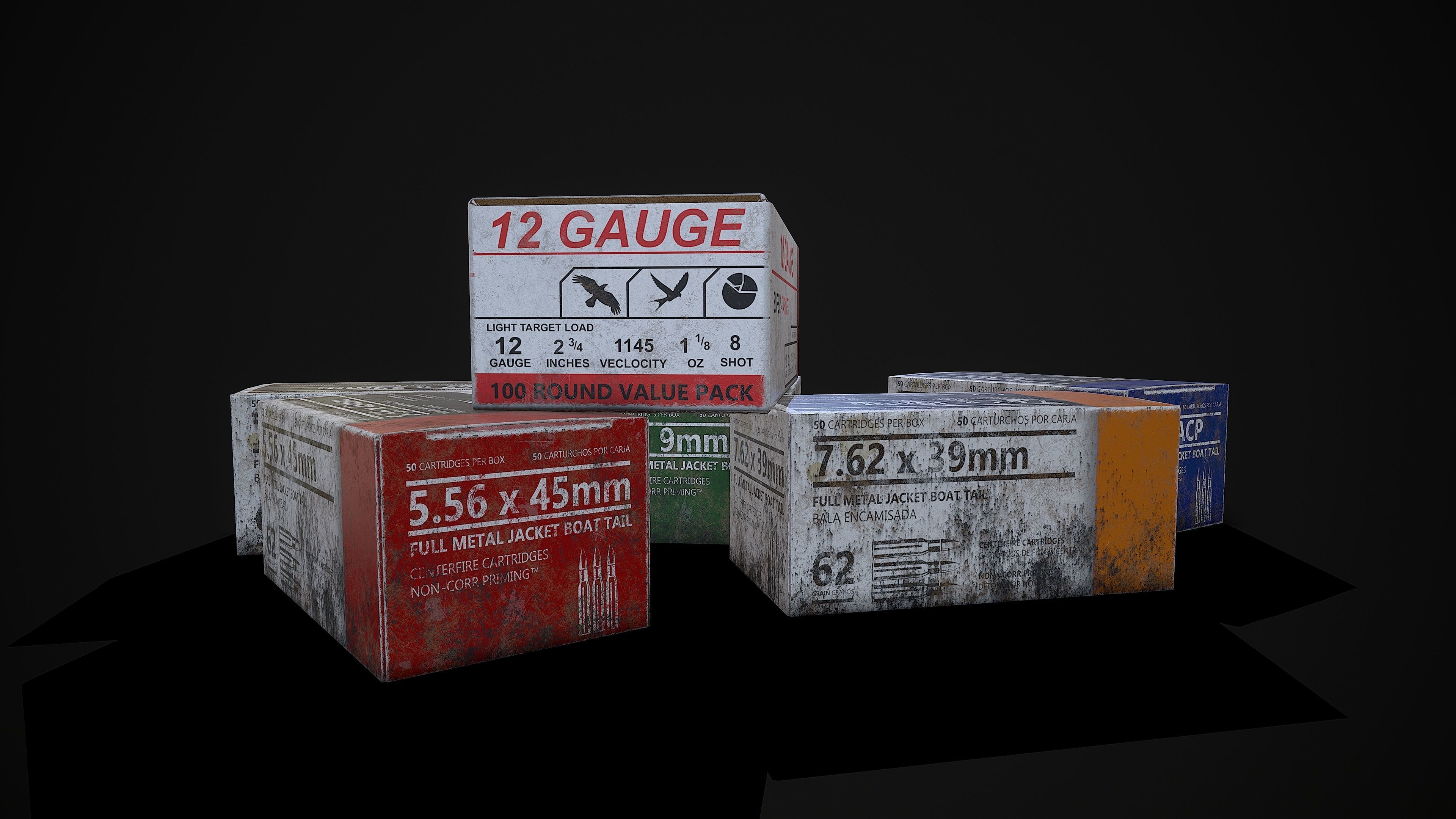 AMMO BOX Low-poly 3D model_17