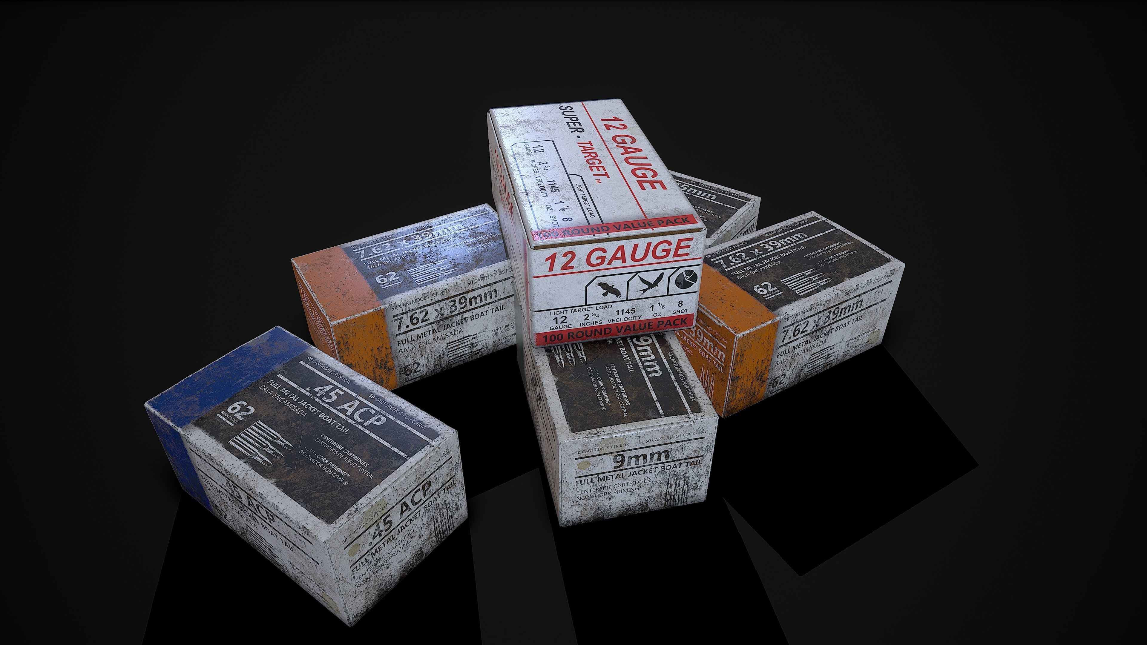 AMMO BOX Low-poly 3D model_15