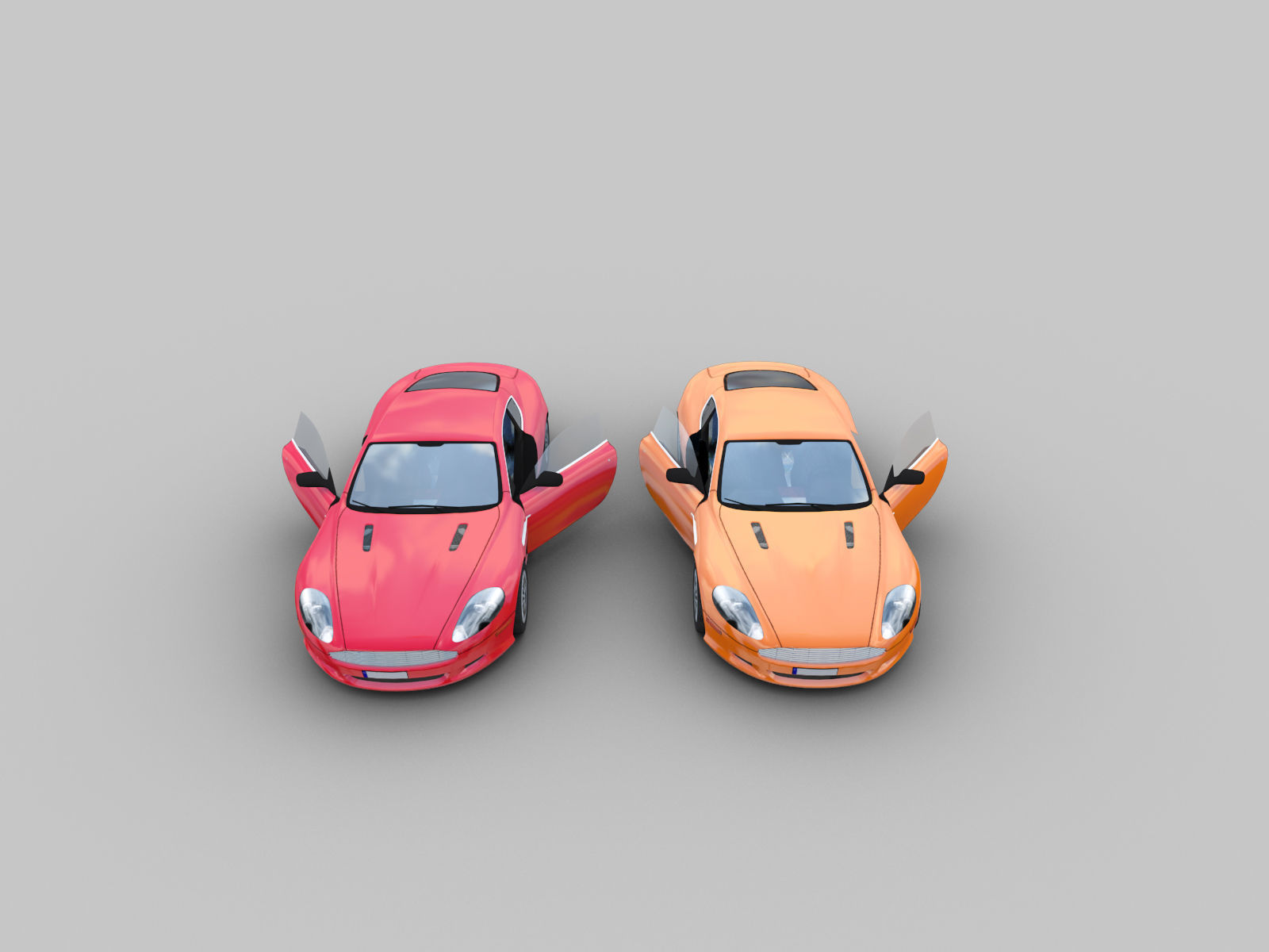 Aston Martin db9 Low-poly with interior Low-poly 3D model_5