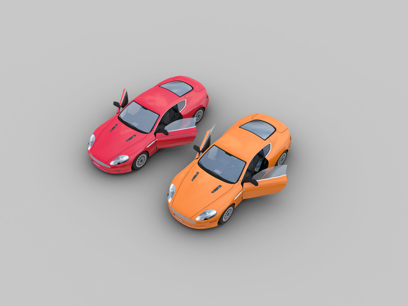 Aston Martin db9 Low-poly with interior Low-poly 3D model_1