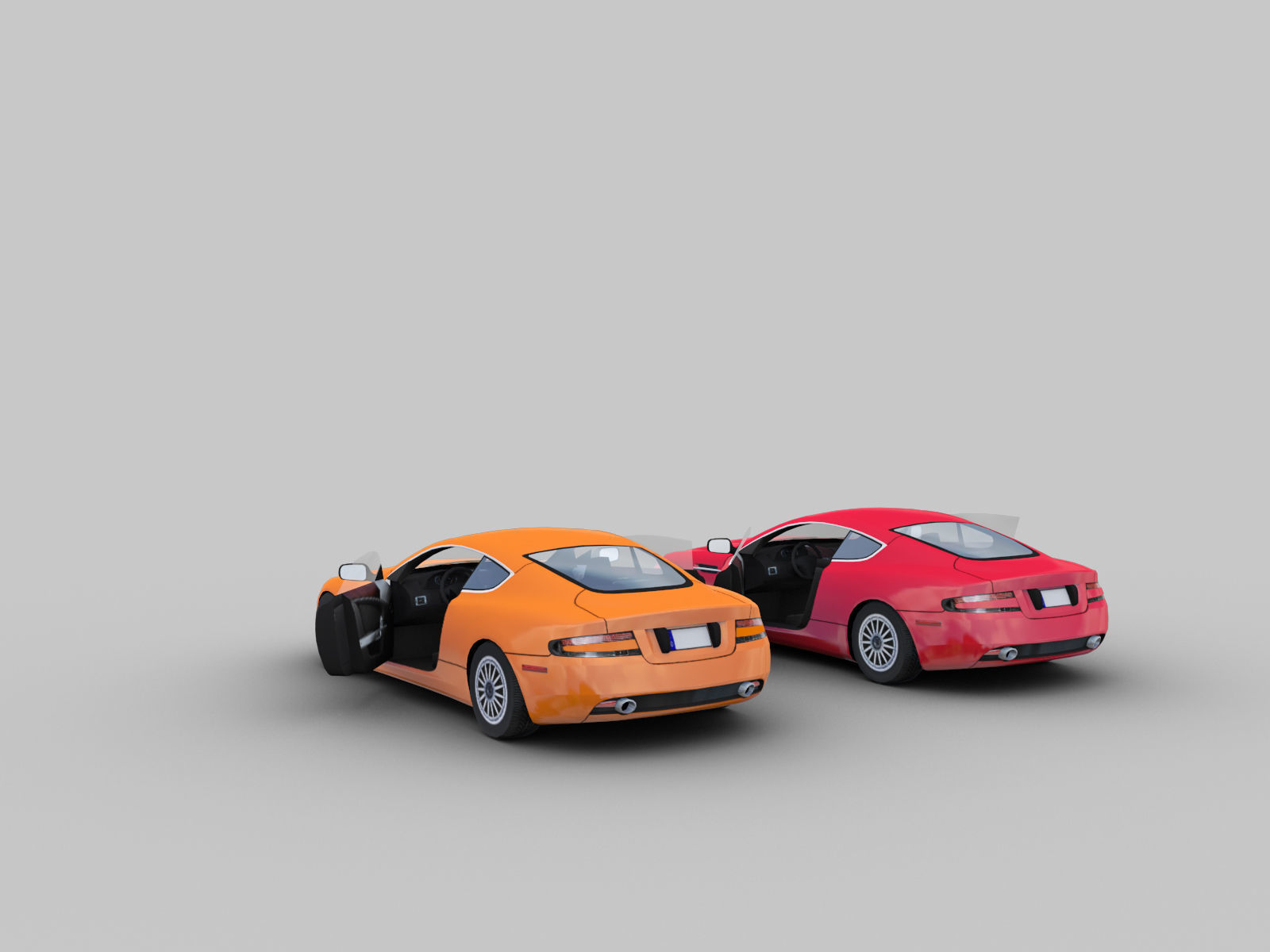 Aston Martin db9 Low-poly with interior Low-poly 3D model_3
