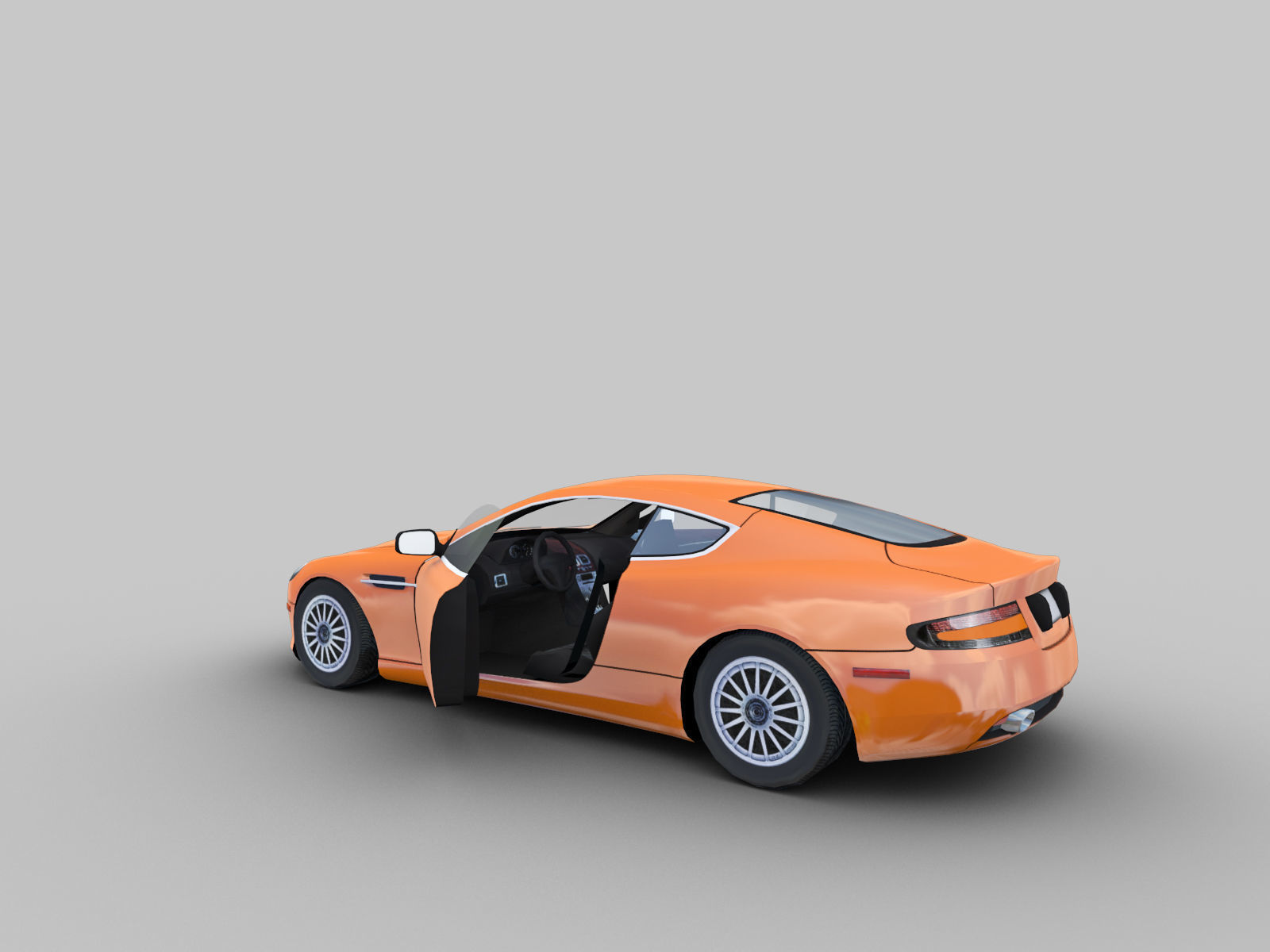 Aston Martin db9 Low-poly with interior Low-poly 3D model_4