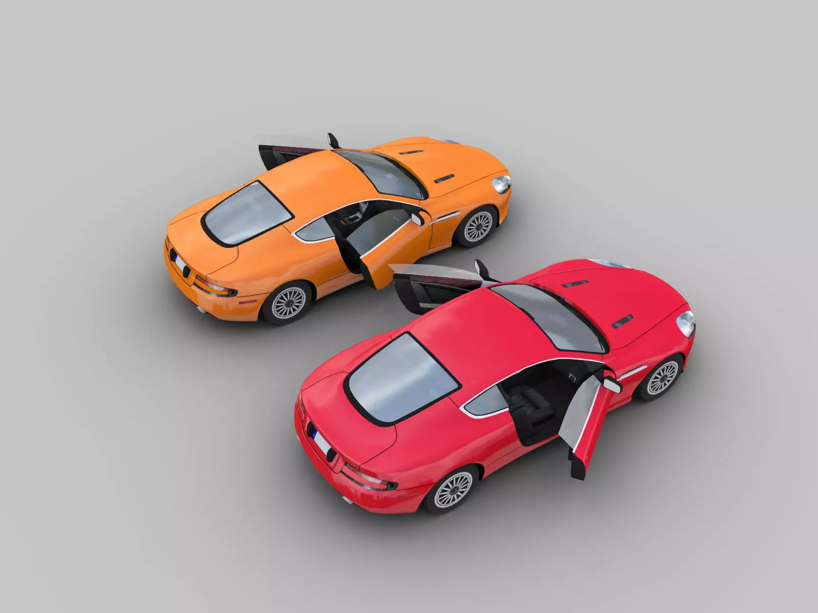 Aston Martin db9 Low-poly with interior Low-poly 3D model_0