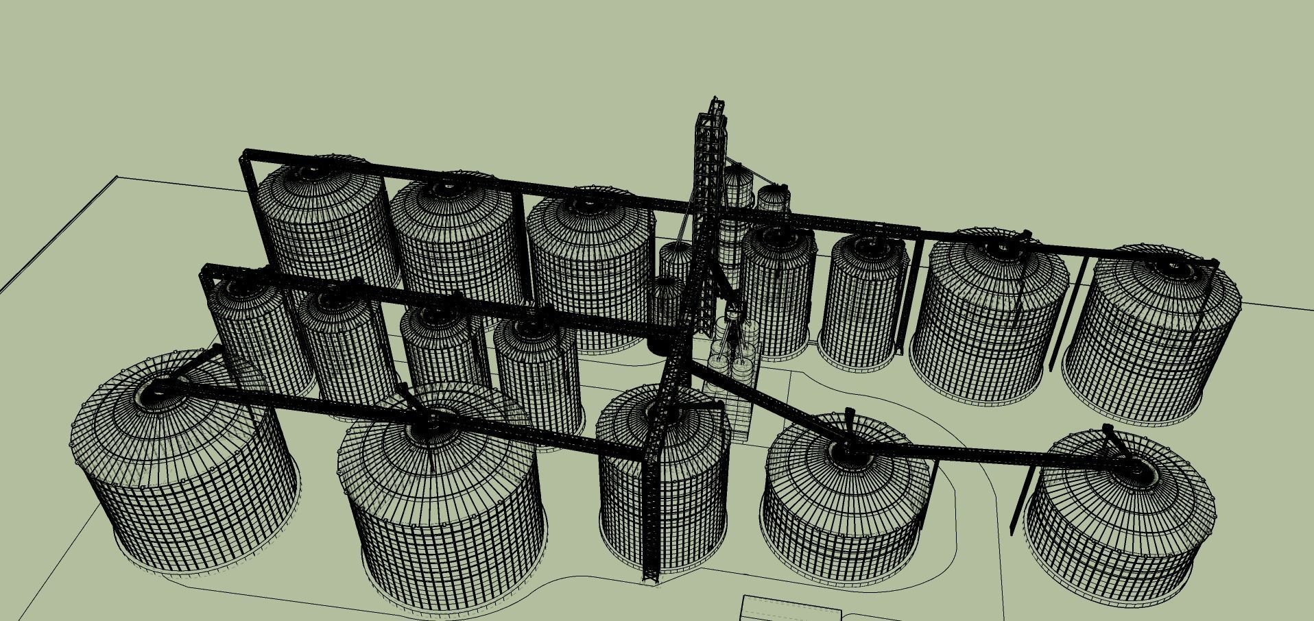 Grain Elevator Complex 3D model_6