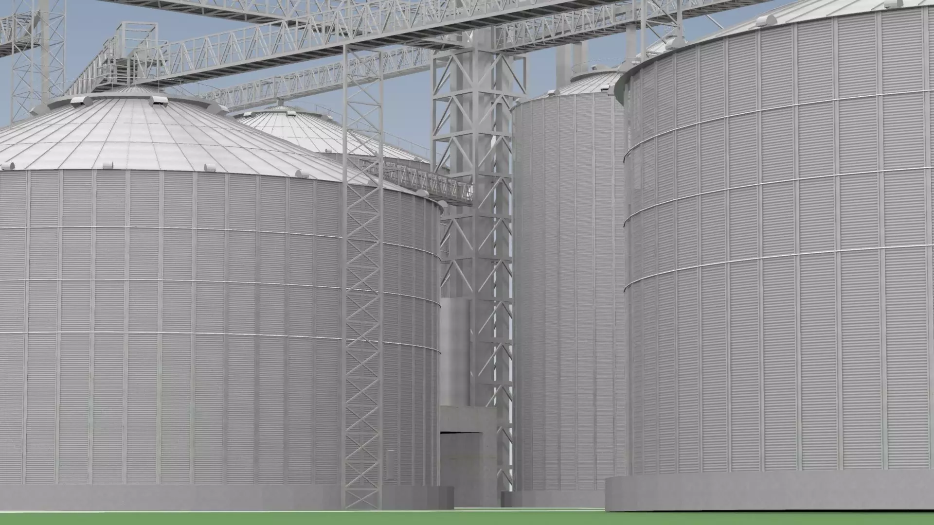 Grain Elevator Complex 3D model_0