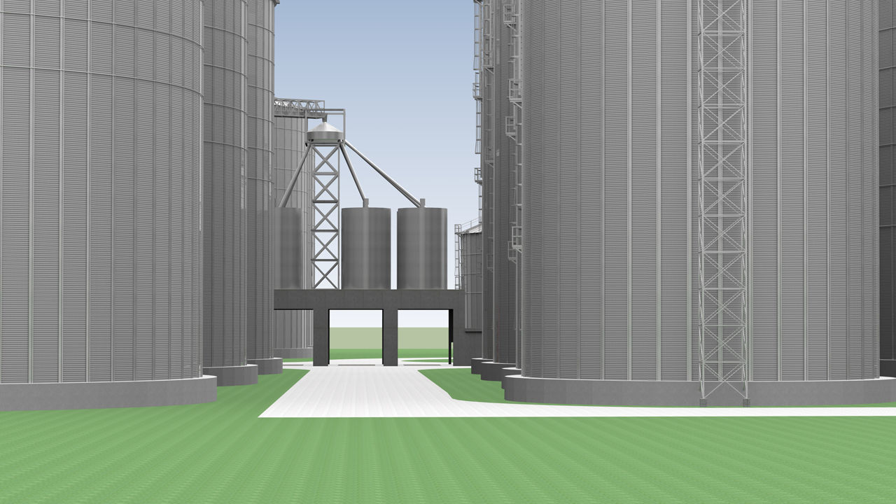 Grain Elevator Complex 3D model_3