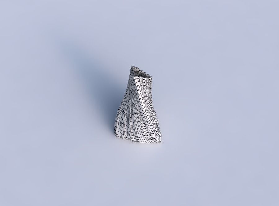 Vase twist grounded tilted triangle with smooth vertical ribb... 3D print model_6