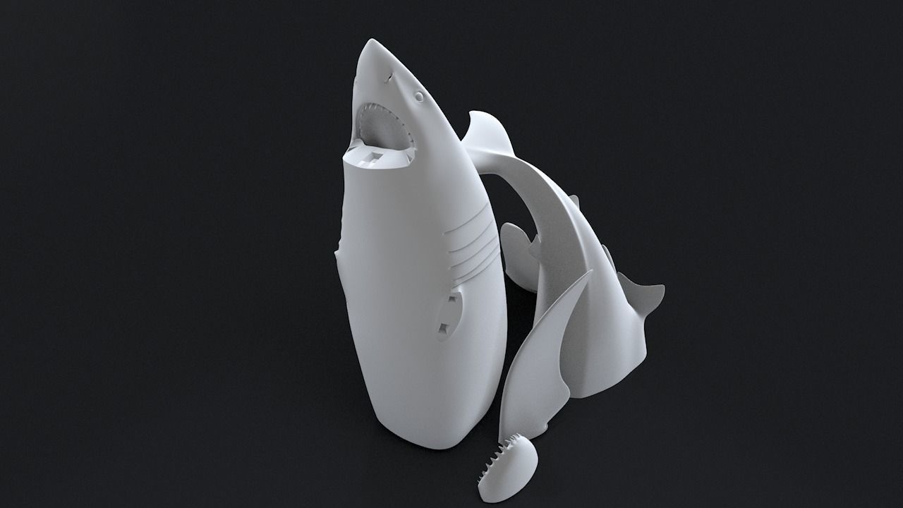 Great White Turn 3D Printable Model 3D print model_3