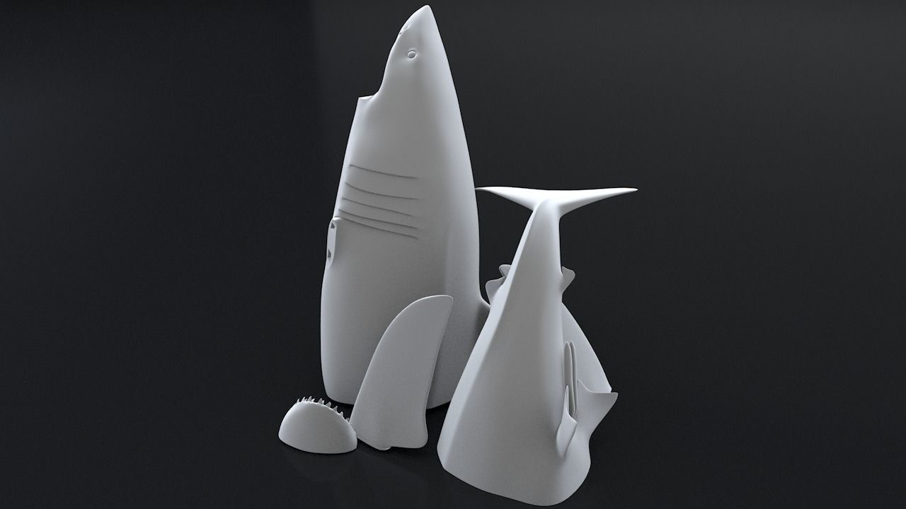 Great White Turn 3D Printable Model 3D print model_8
