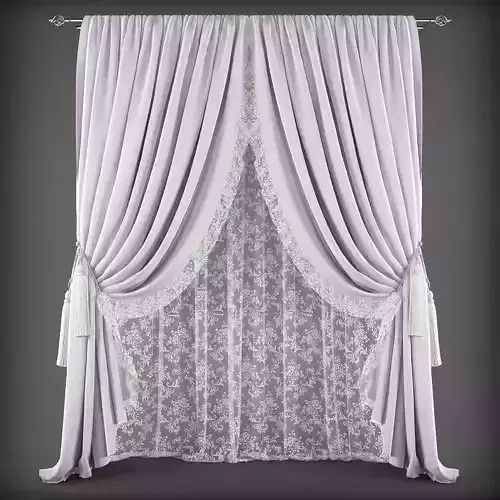 Curtain with lace