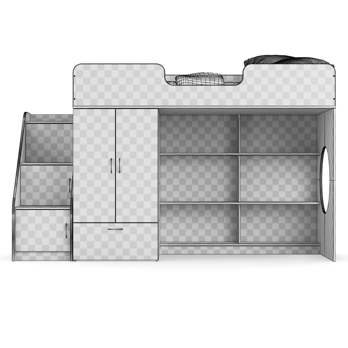 Legenda K03 and LY11 childrens modular bed 3D model_7