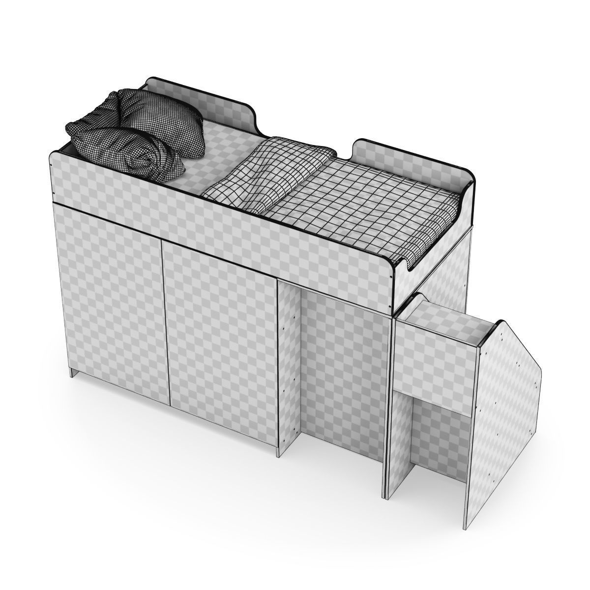 Legenda K03 and LY11 childrens modular bed 3D model_9