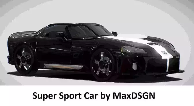 Super Sport Car 3D model Low-poly 3D model