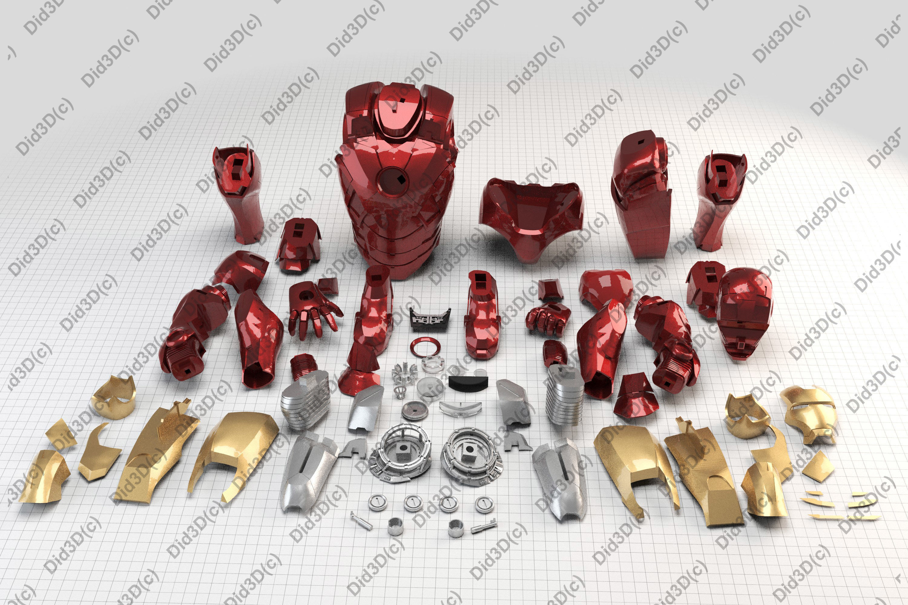 IRON MAN Mark 7 HQ 62cm 1-3Scale 3D Print Ready 3D print model_14