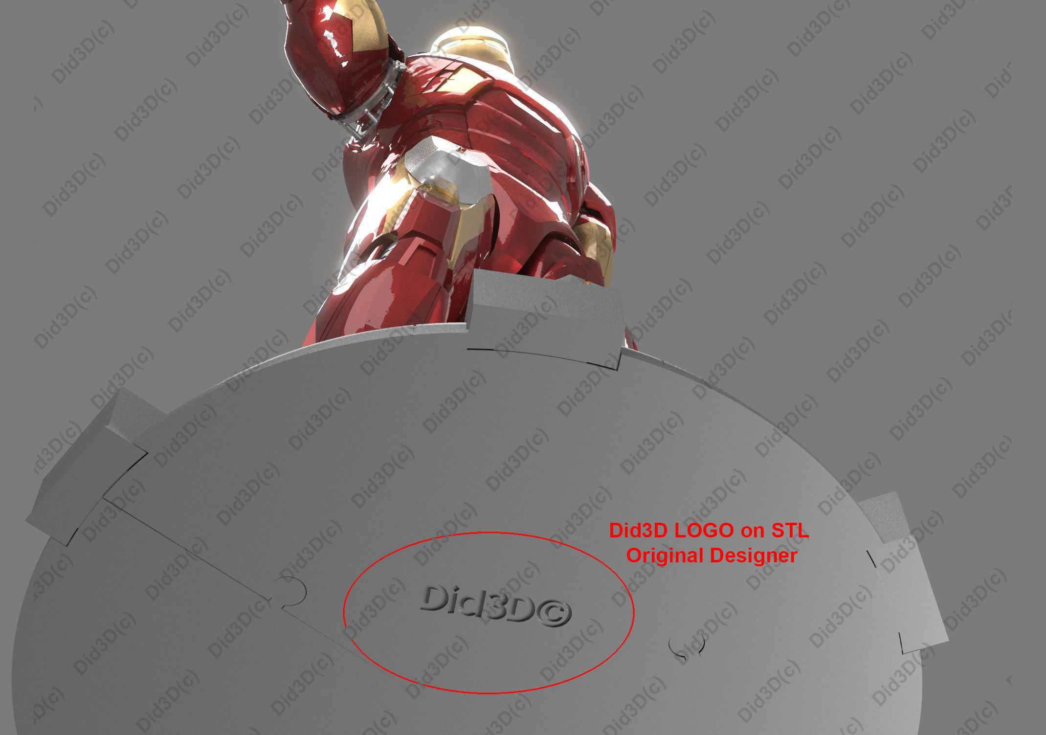 IRON MAN Mark 7 HQ 62cm 1-3Scale 3D Print Ready 3D print model_17