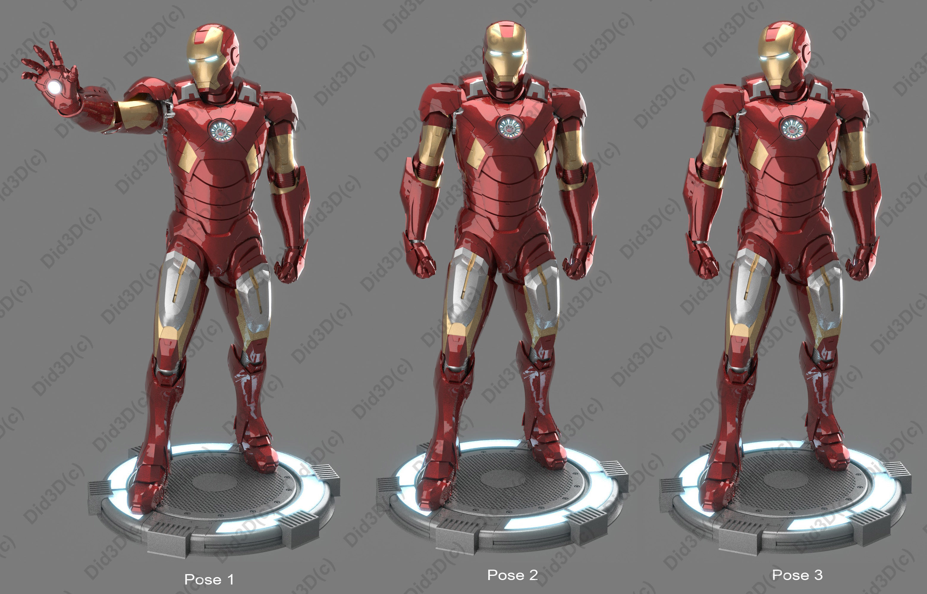 IRON MAN Mark 7 HQ 62cm 1-3Scale 3D Print Ready 3D print model_3