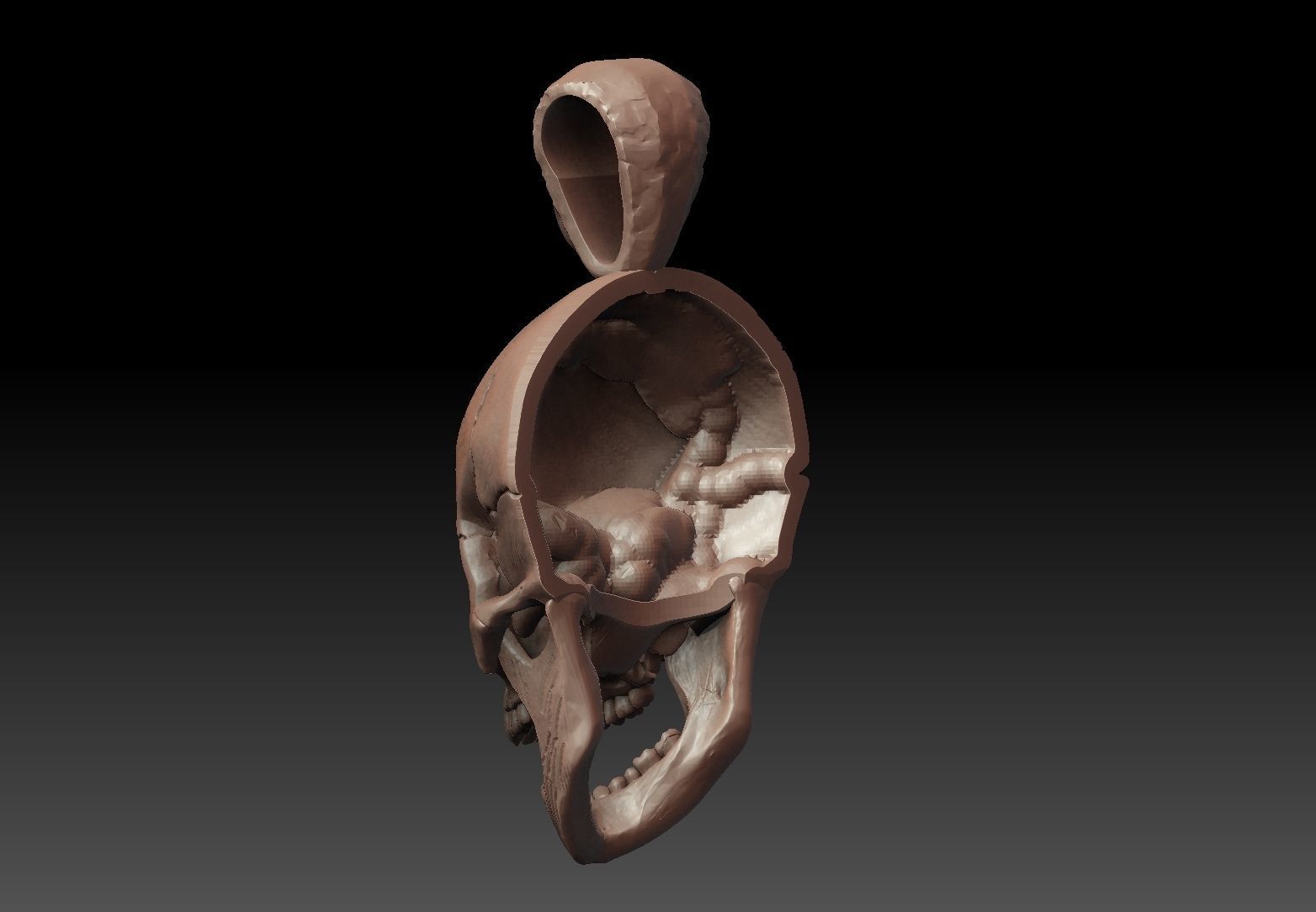 Skull Pendant 3D print model 3D print model_5