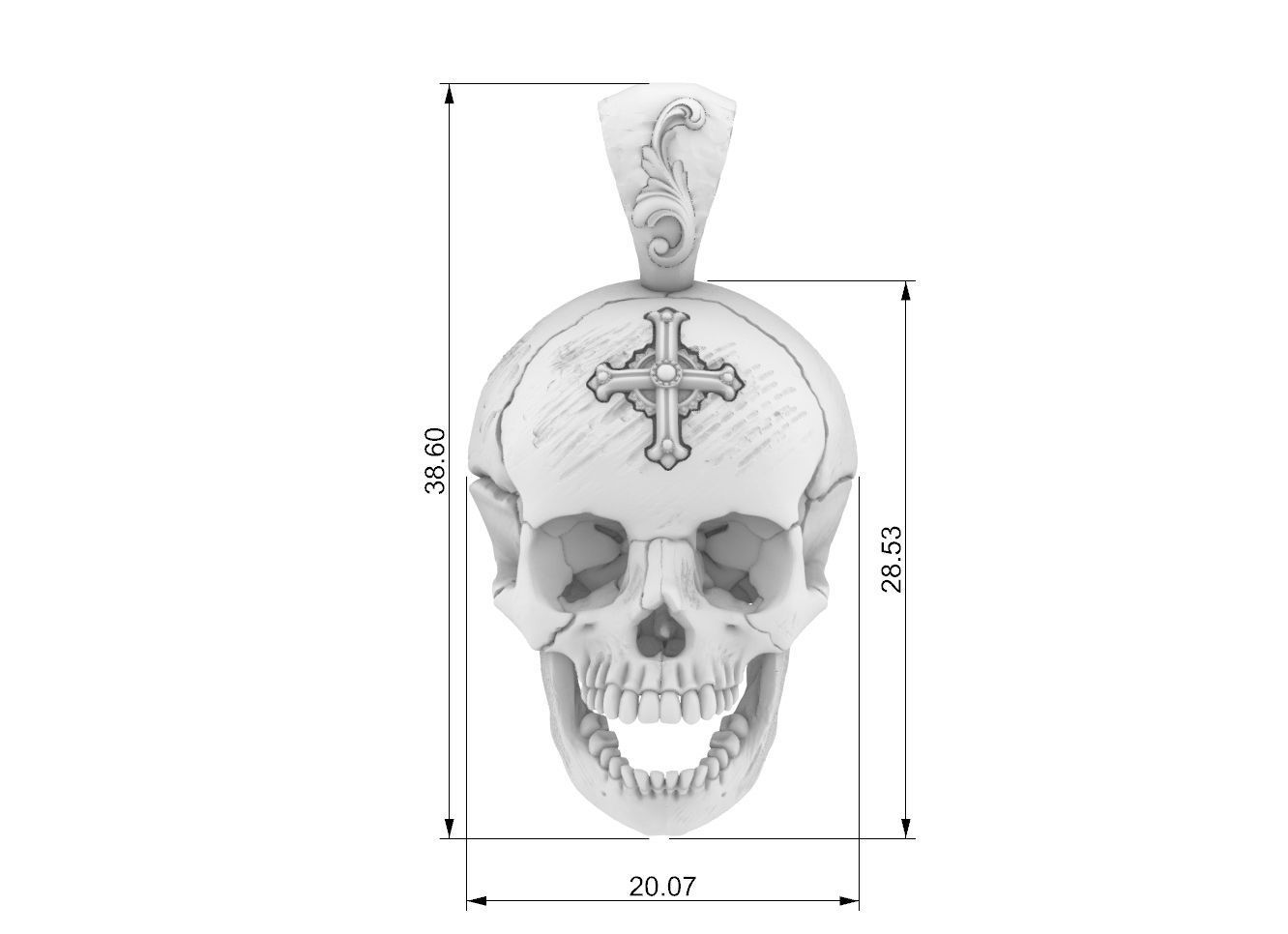 Skull Pendant 3D print model 3D print model_1