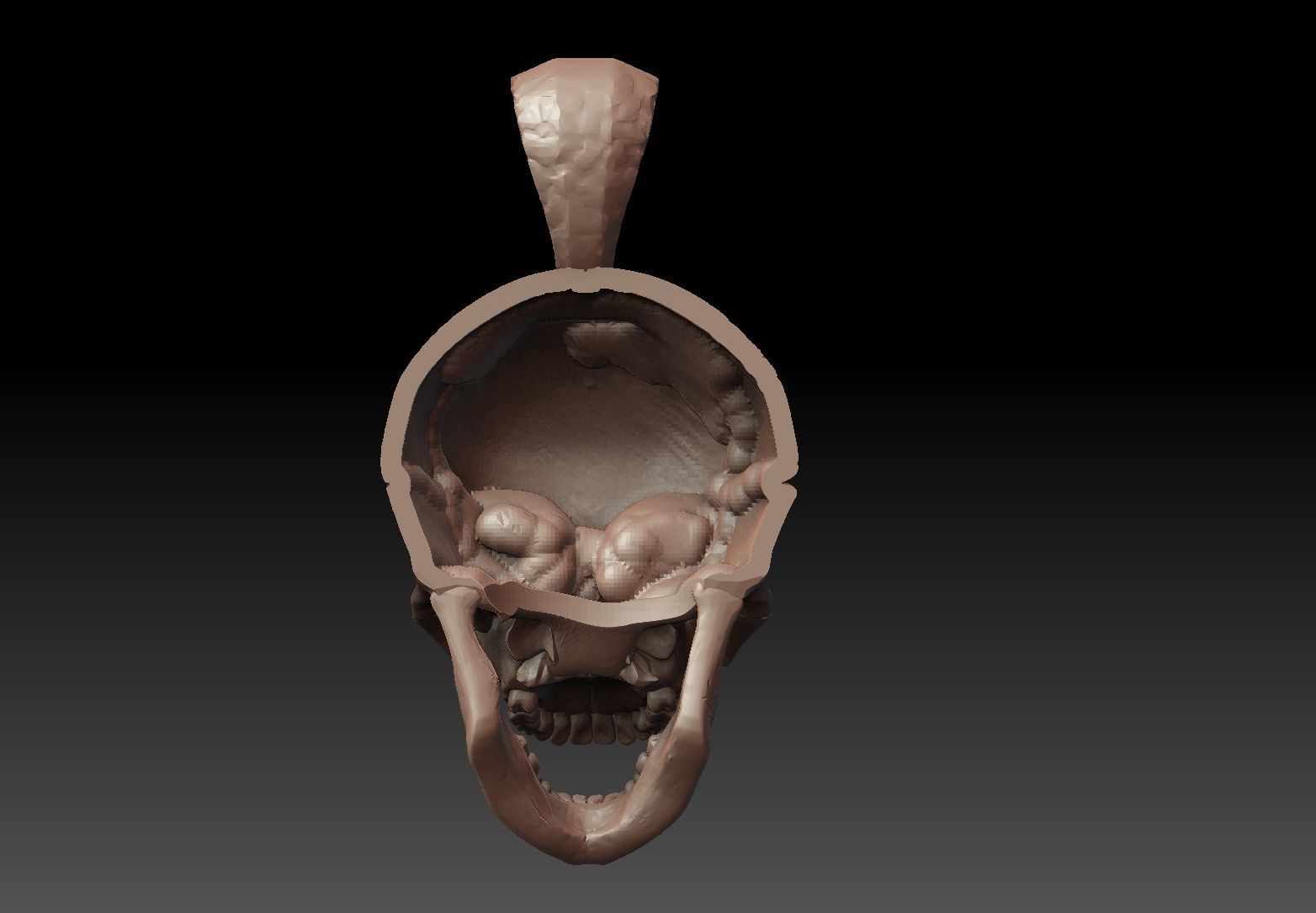 Skull Pendant 3D print model 3D print model_6