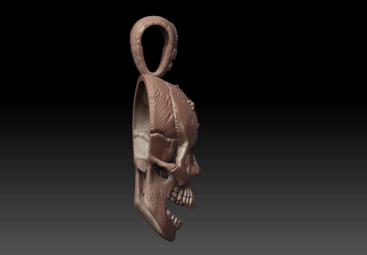 Skull Pendant 3D print model 3D print model_7