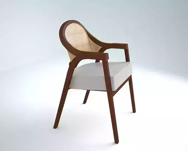wooden rattan chair
