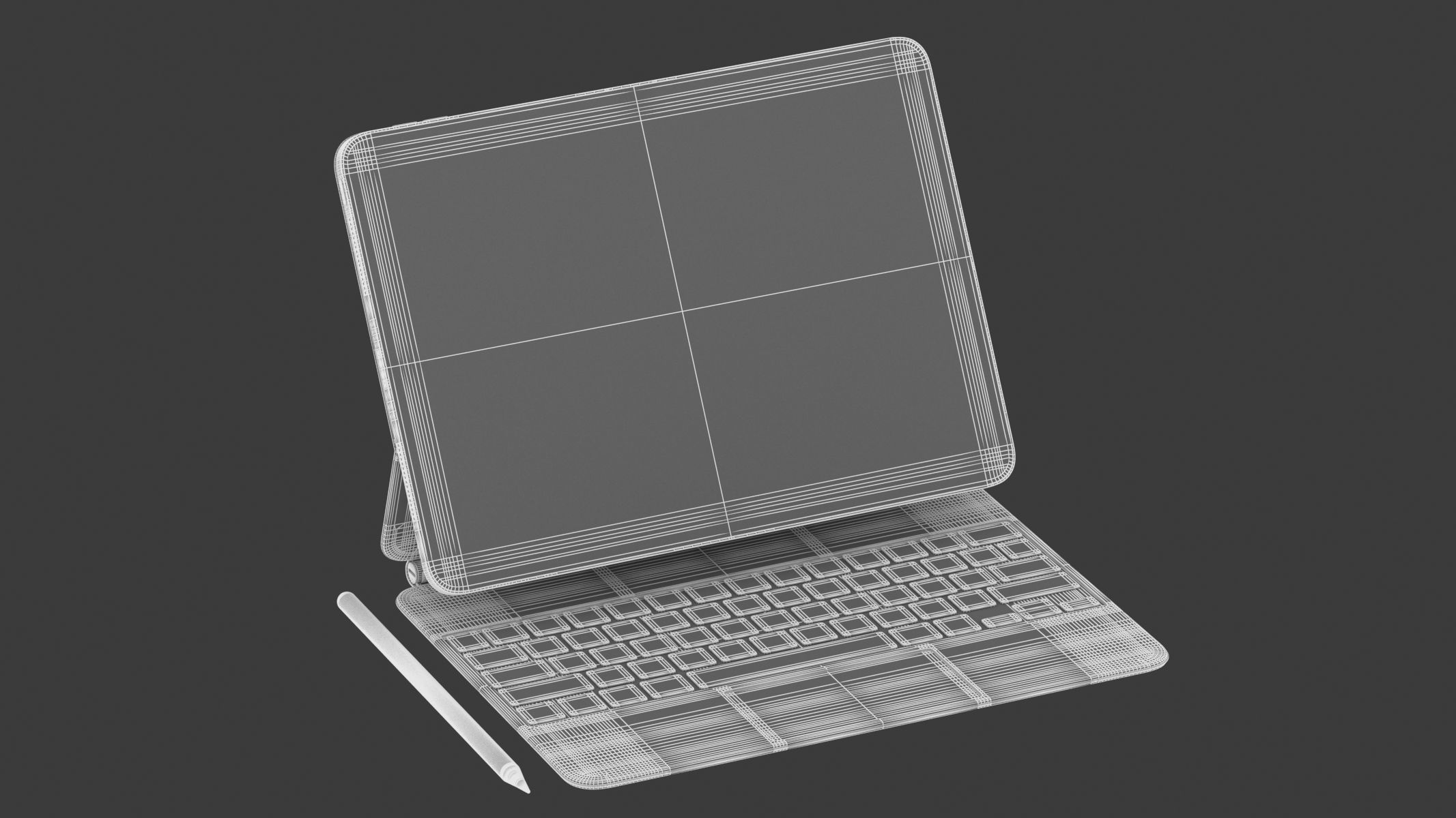 Apple iPad Pro 11-inch and Magic Keyboard 2020 3D model_10