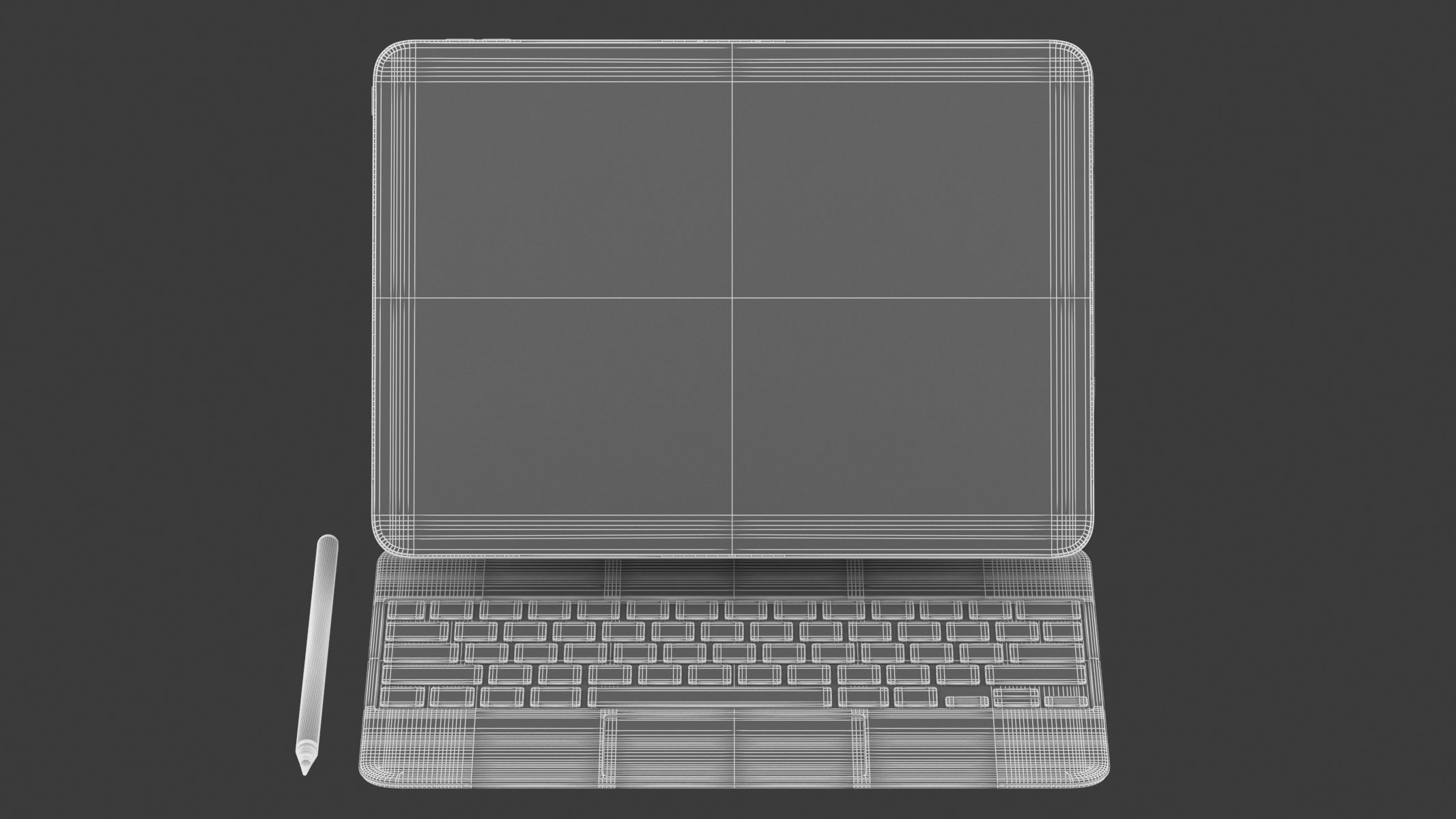 Apple iPad Pro 11-inch and Magic Keyboard 2020 3D model_18