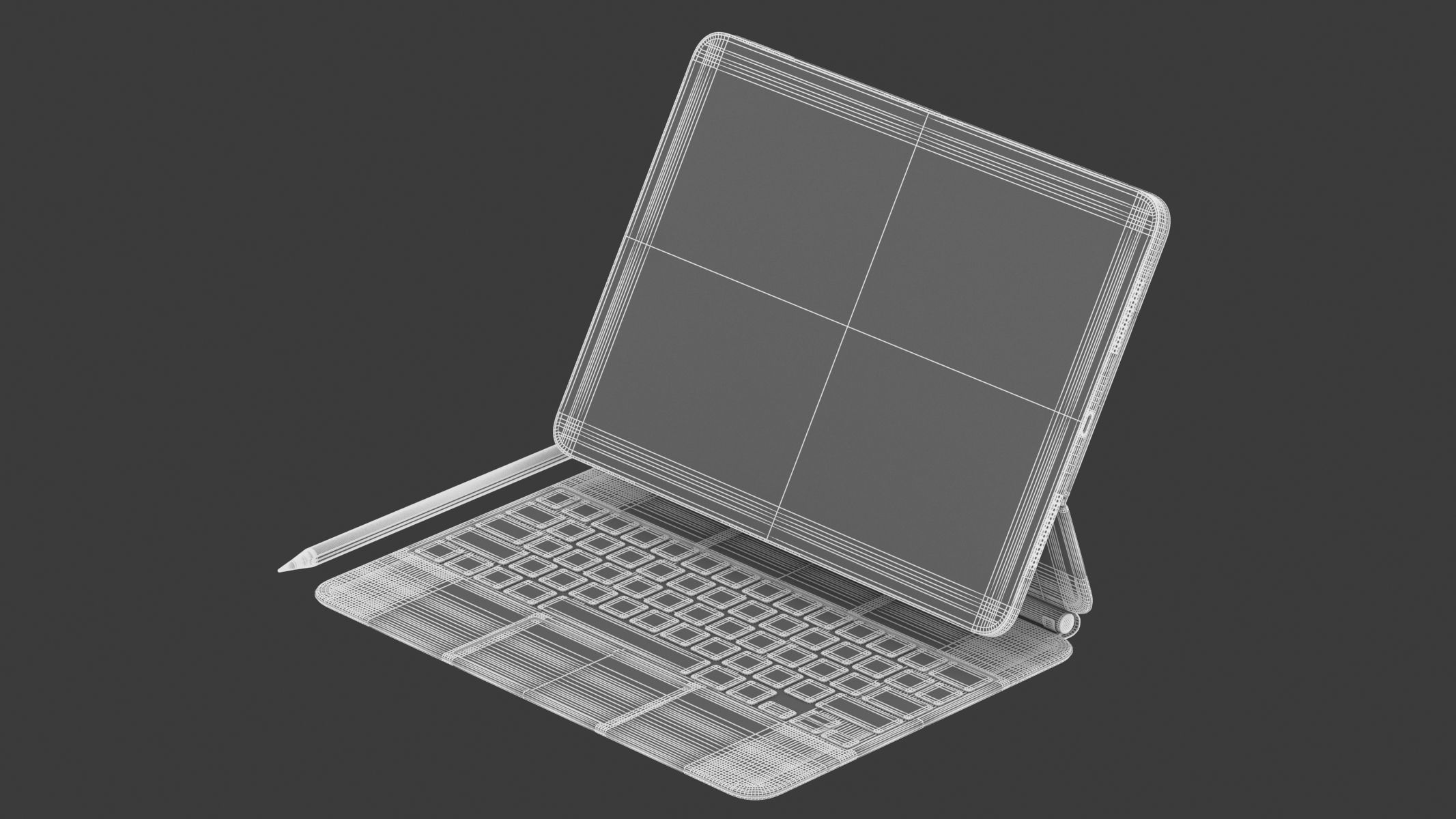 Apple iPad Pro 11-inch and Magic Keyboard 2020 3D model_17