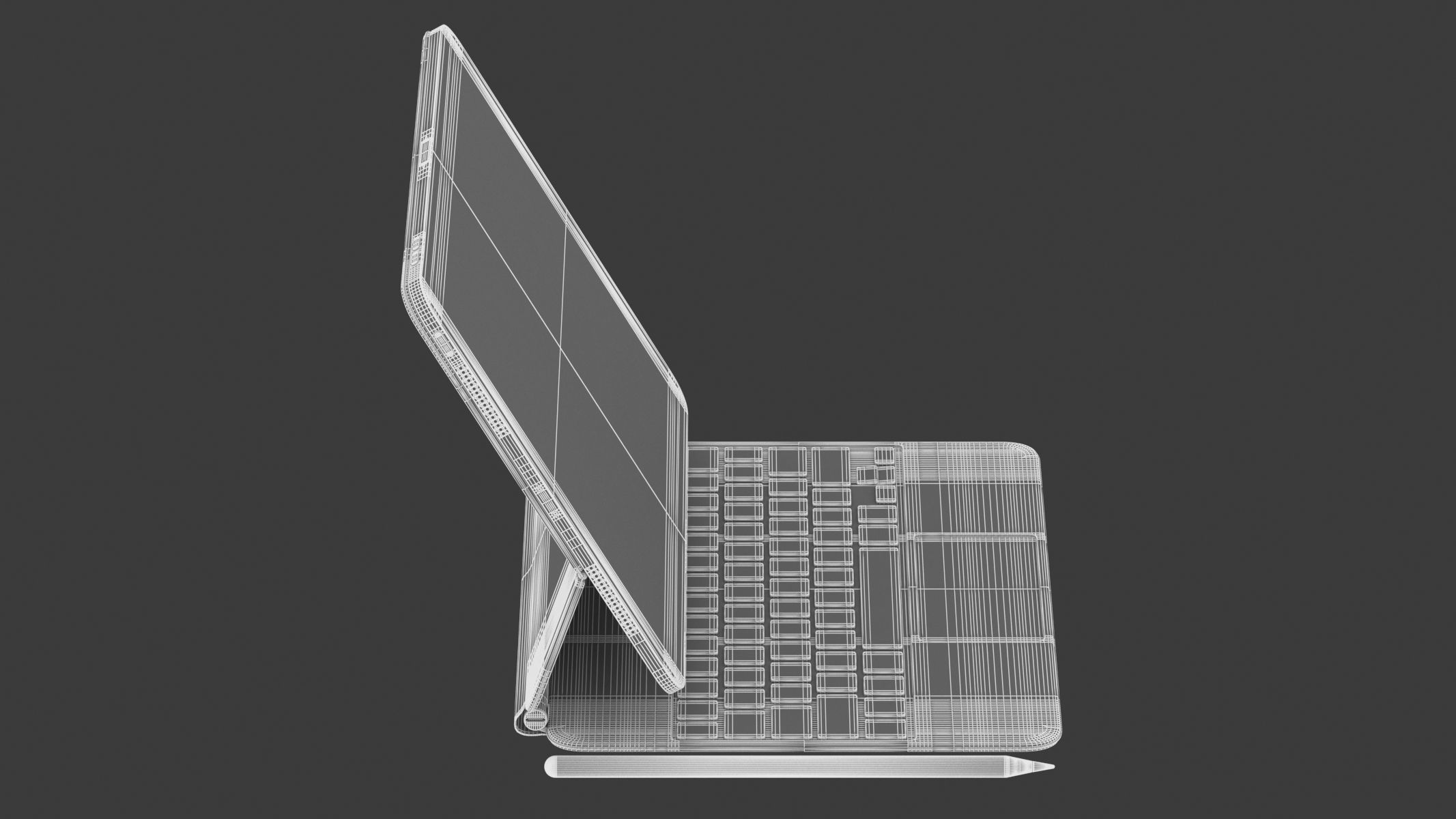 Apple iPad Pro 11-inch and Magic Keyboard 2020 3D model_12